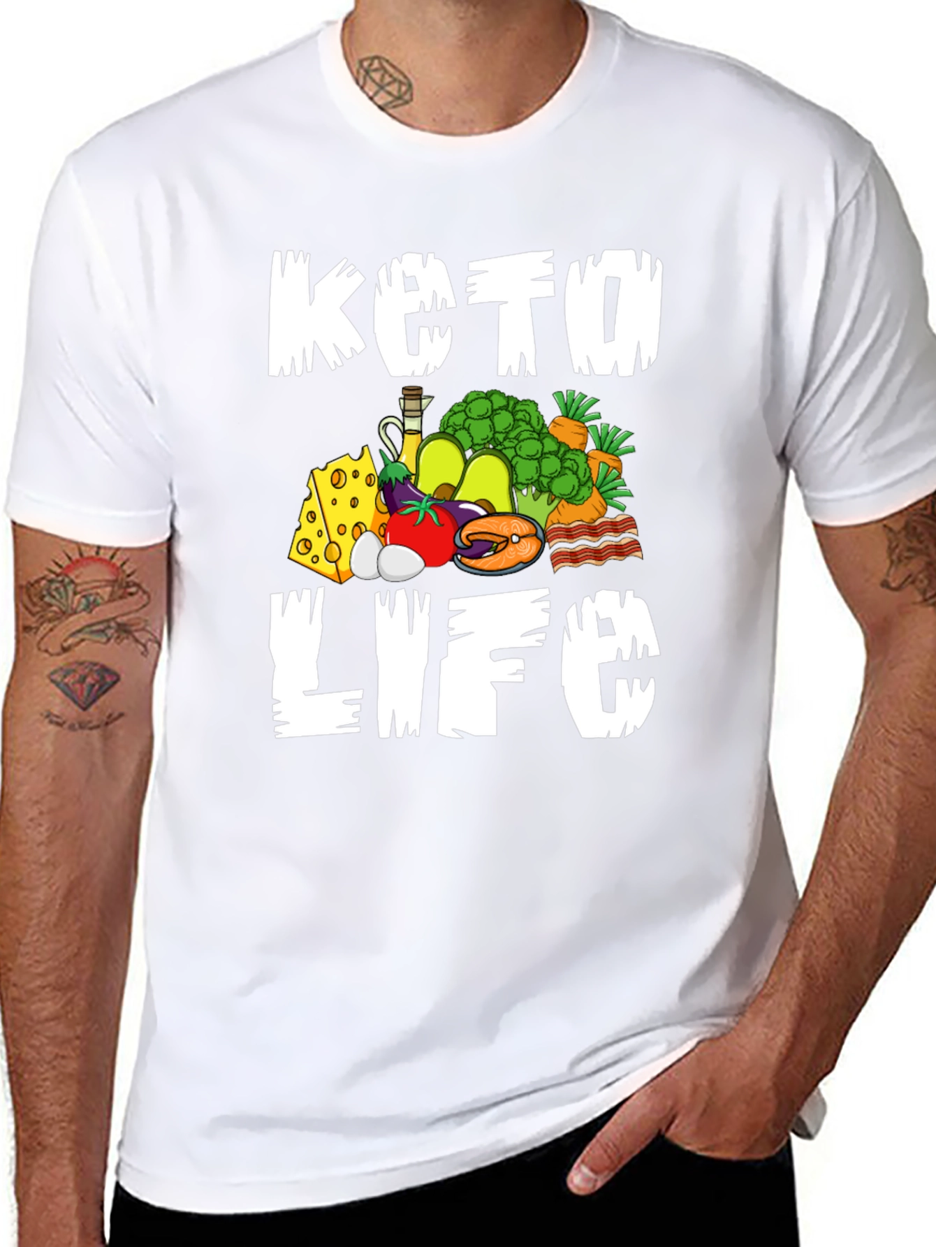 Keto Life Graphic T-Shirt Black Casual