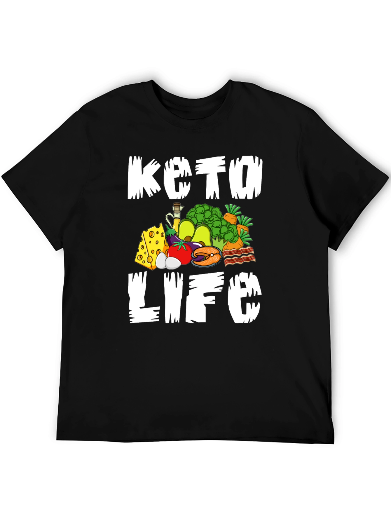 Keto Life Graphic T-Shirt Black Casual