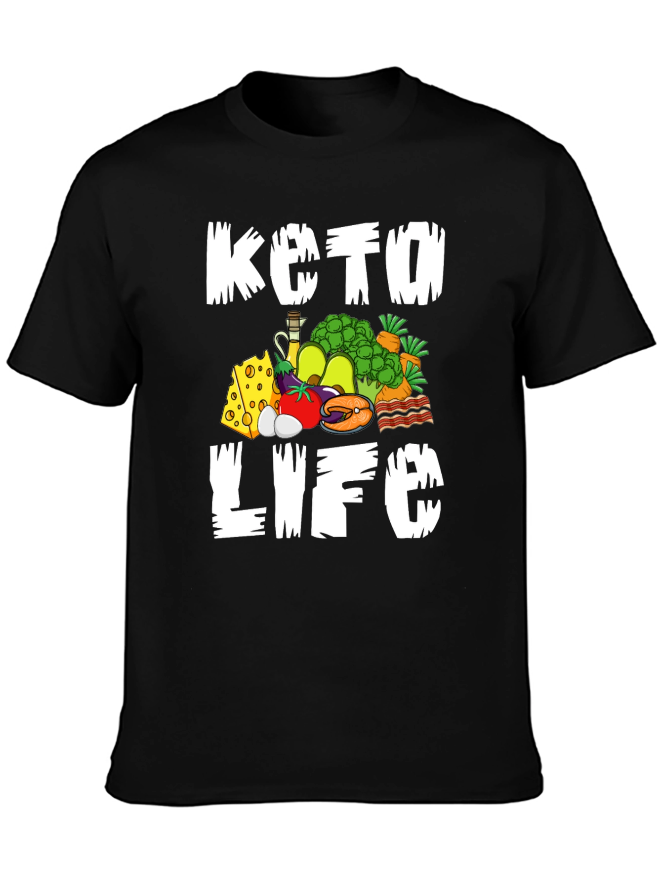 Keto Life Graphic T-Shirt Black Casual