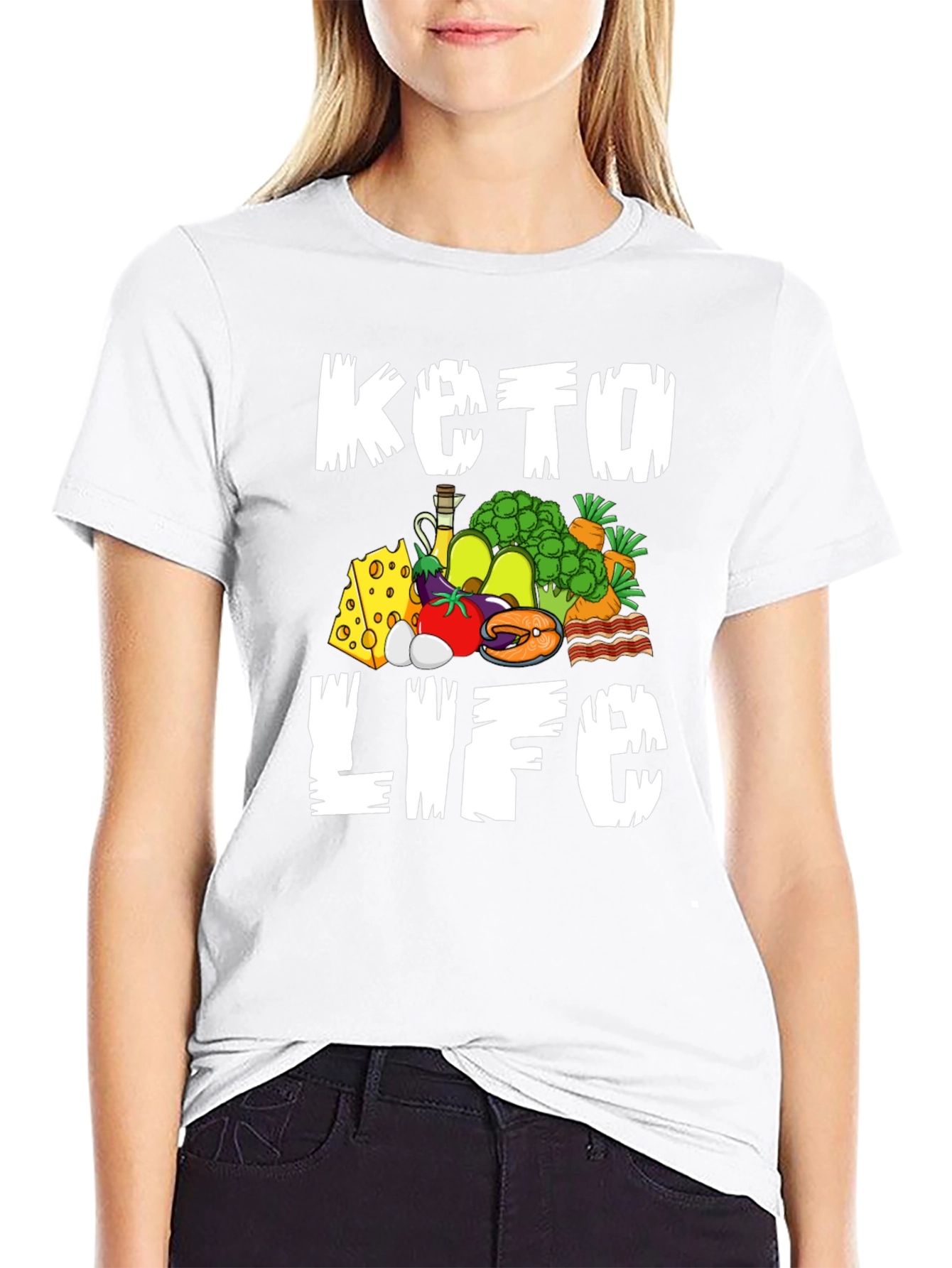 Keto Life Graphic T-Shirt Black Casual