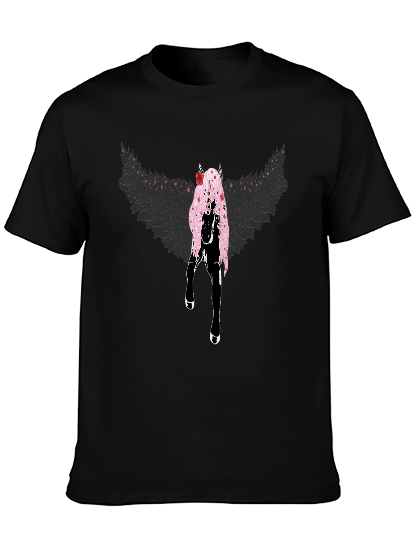 Winged Horse Graphic Tee - Black