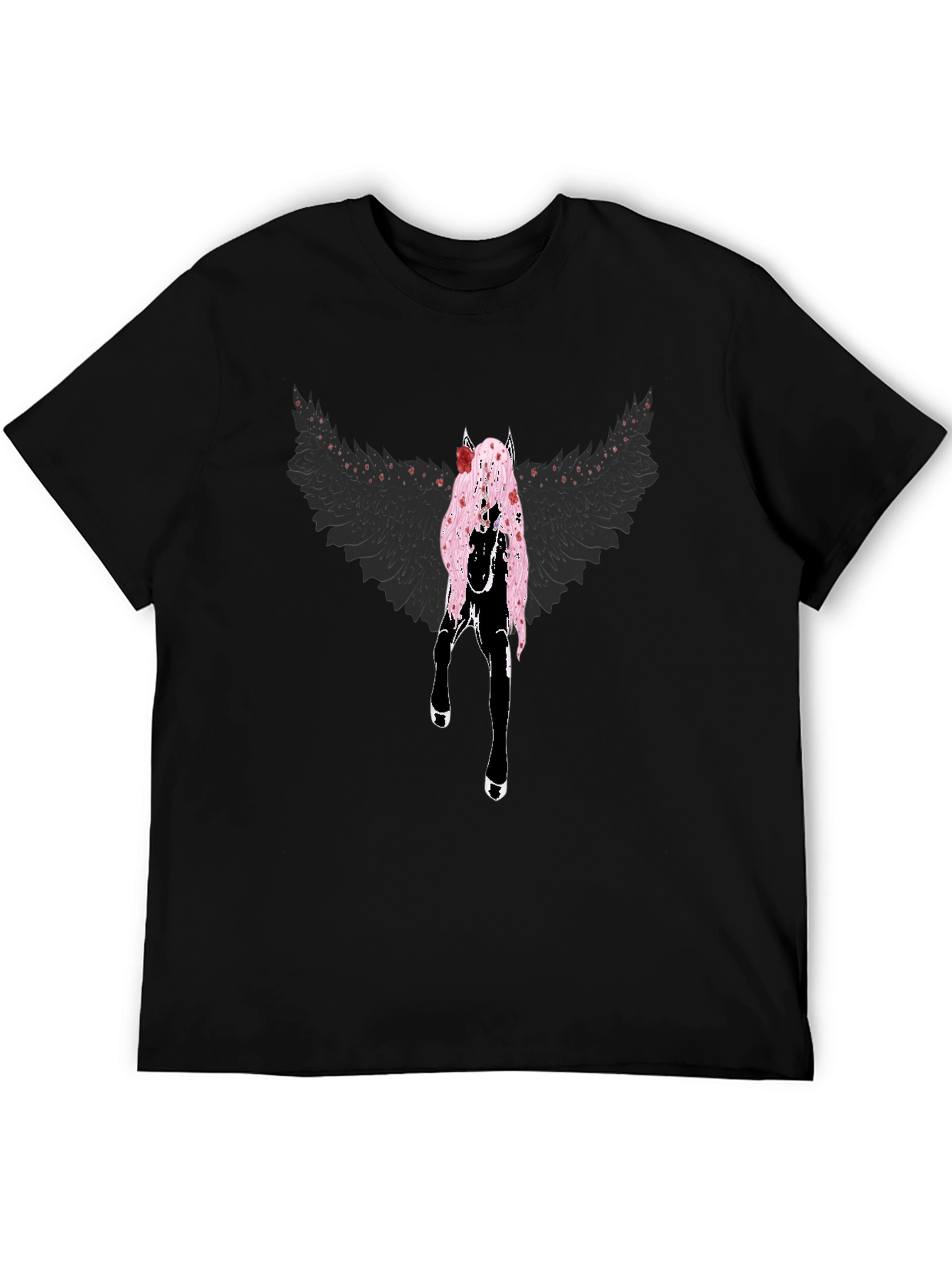 Winged Horse Graphic Tee - Black