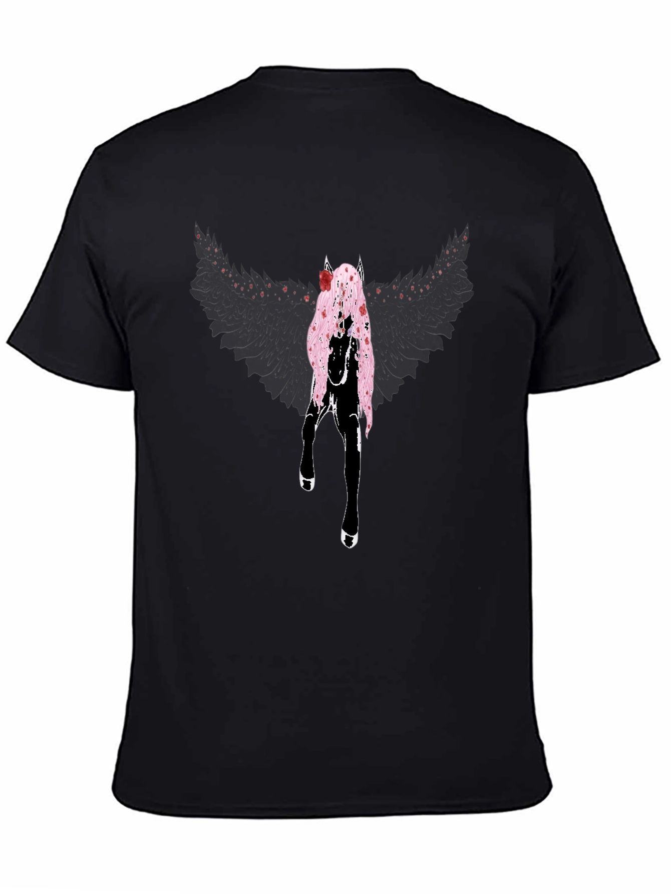 Winged Horse Graphic Tee - Black