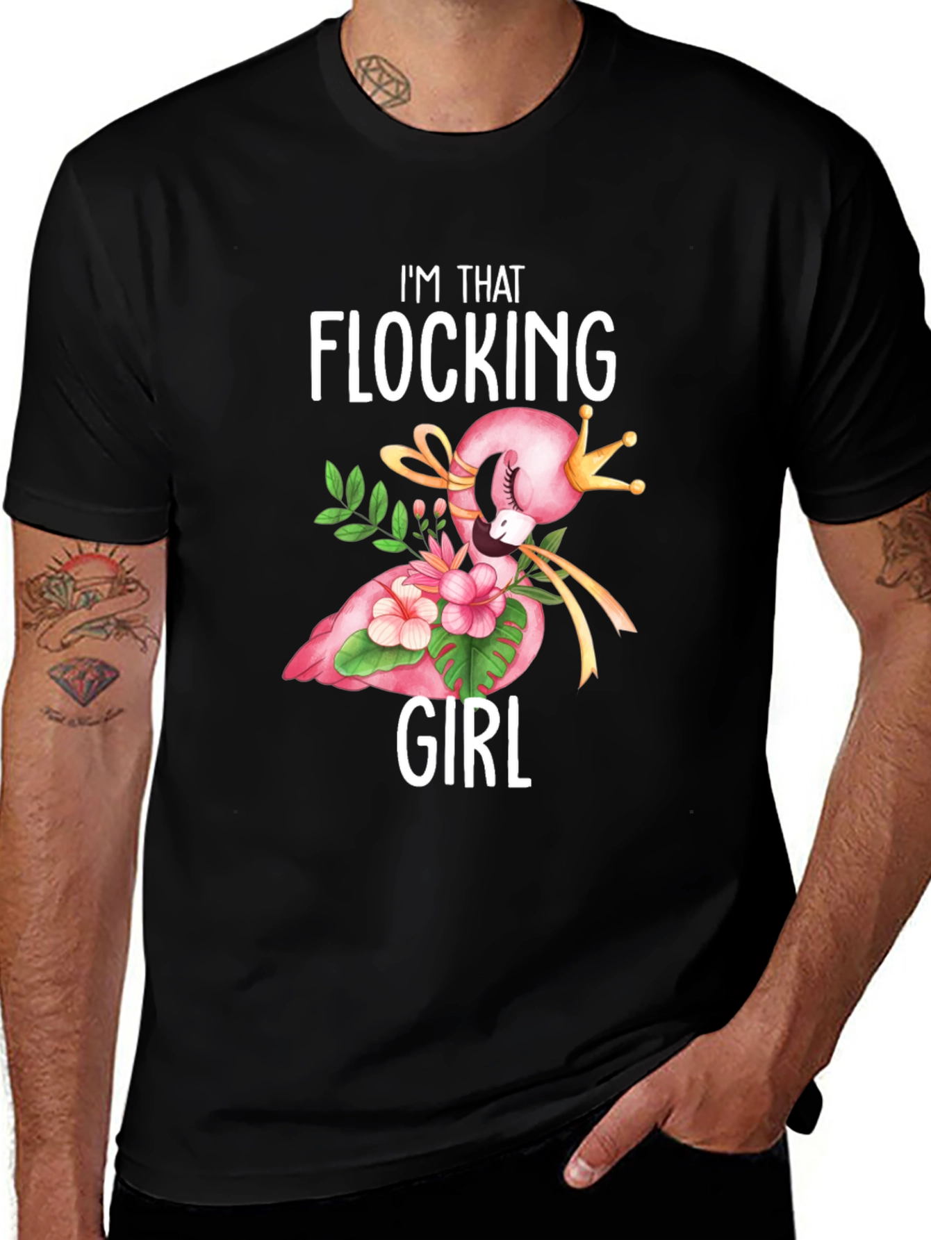 Im That Flocking Girl T-Shirt - Flamingo Crown Design