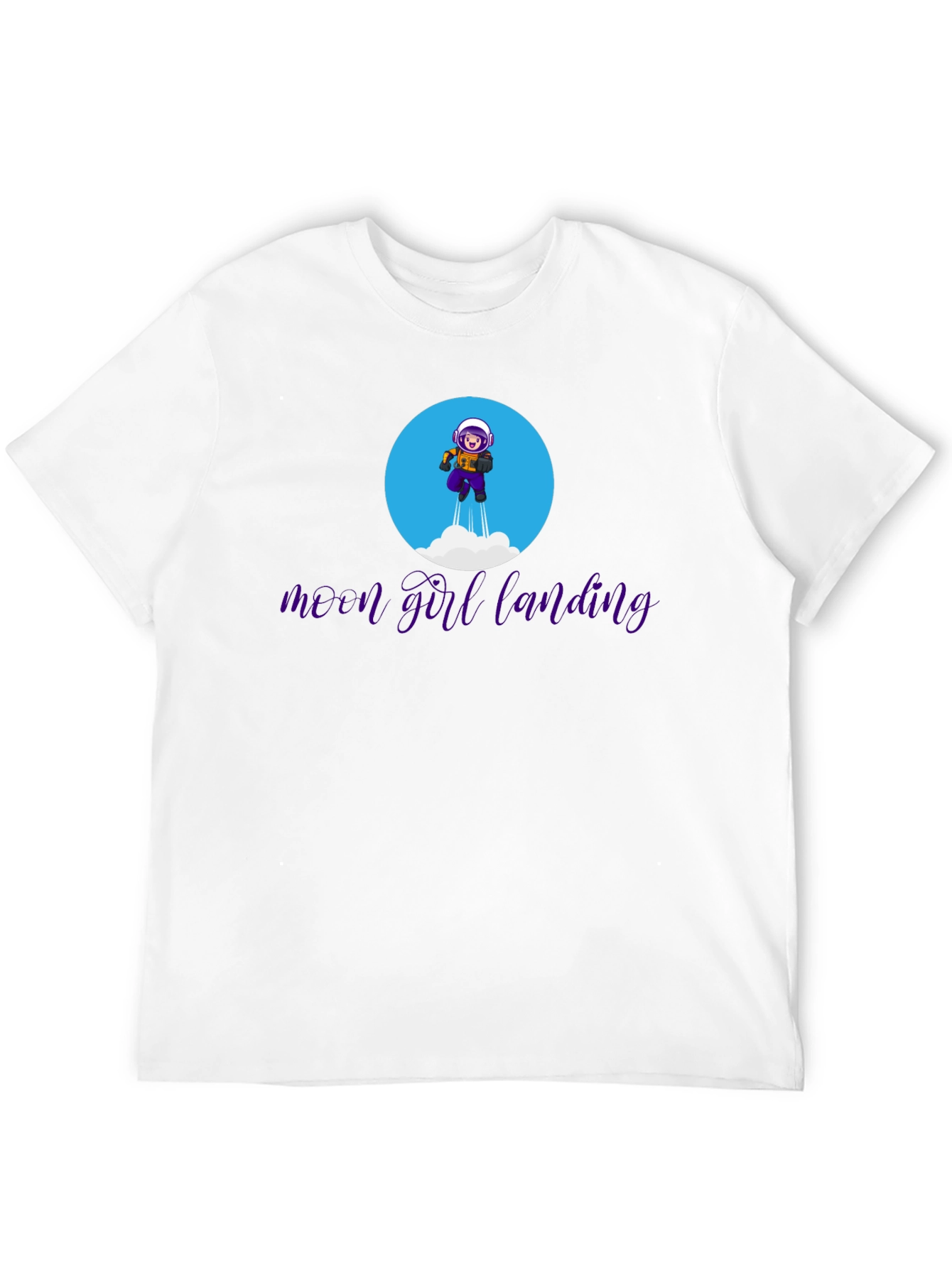 Moon Girl Landing Graphic Tee - Black Cotton