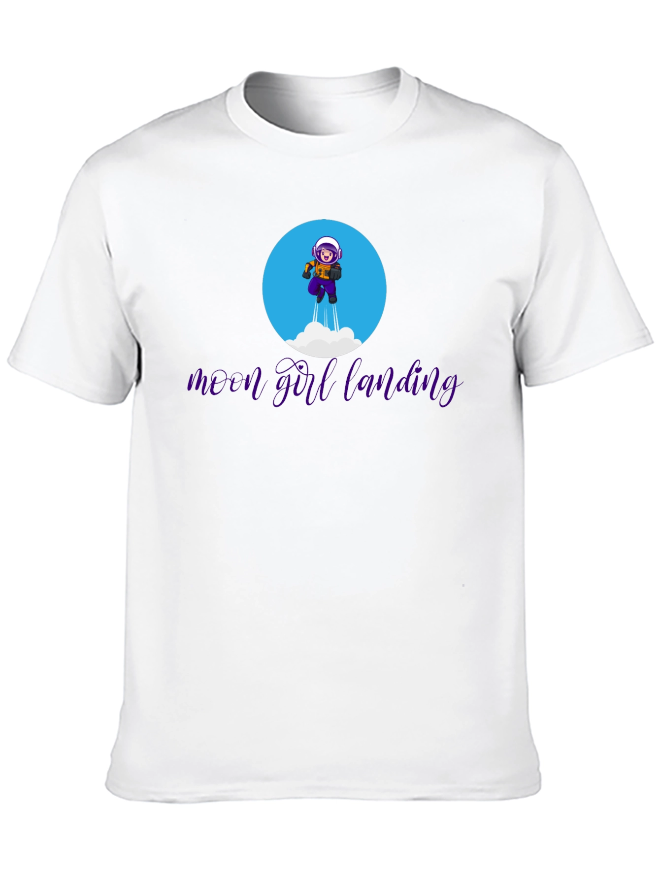 Moon Girl Landing Graphic Tee - Black Cotton
