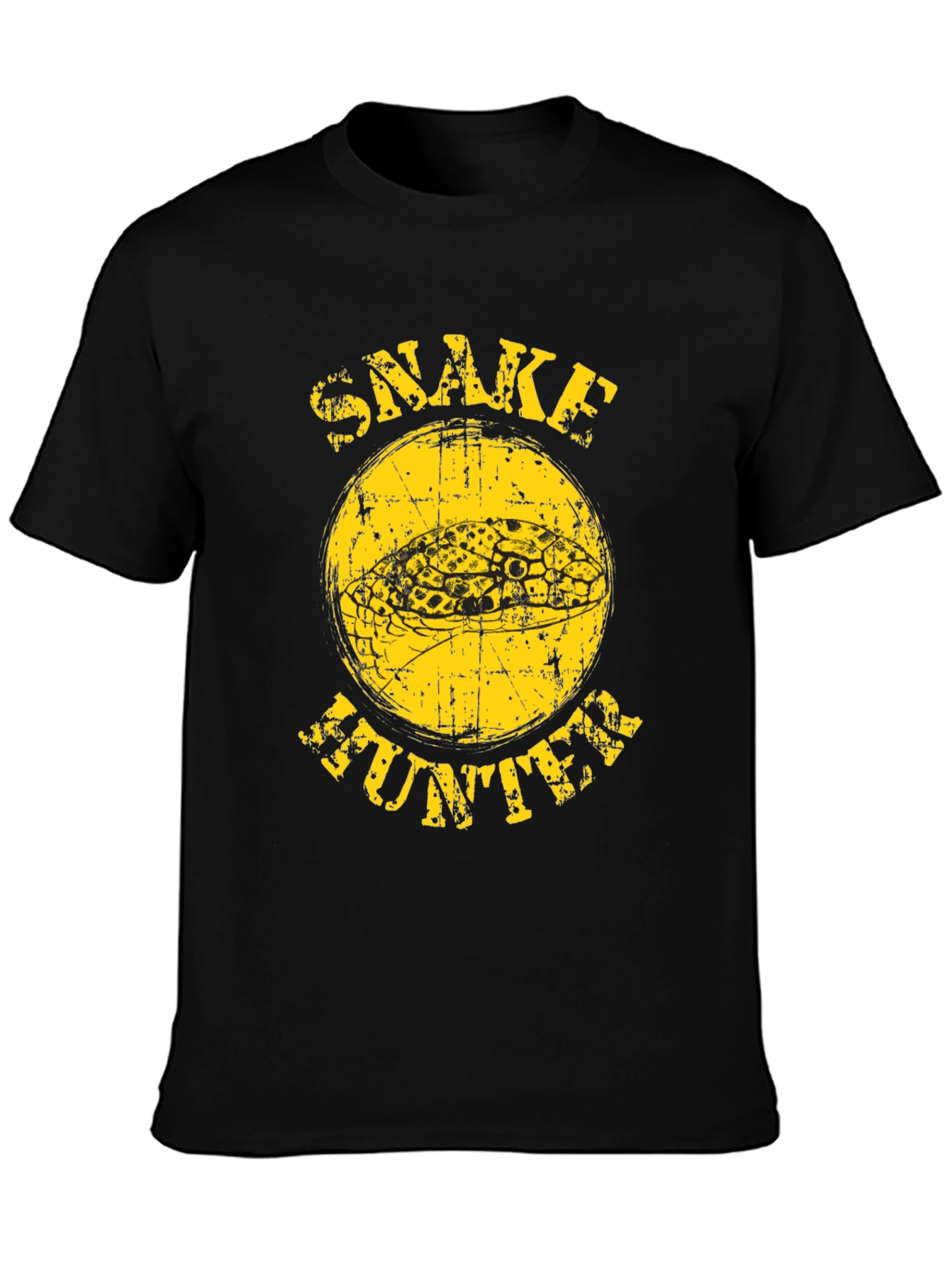 Snake Hunter Graphic T-Shirt - Bold Yellow Design