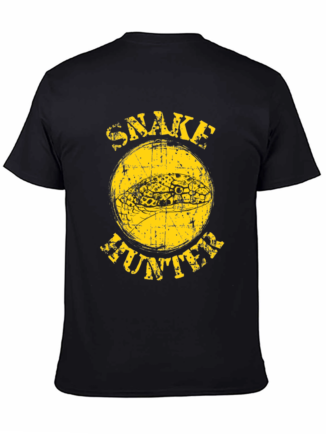 Snake Hunter Graphic T-Shirt - Bold Yellow Design