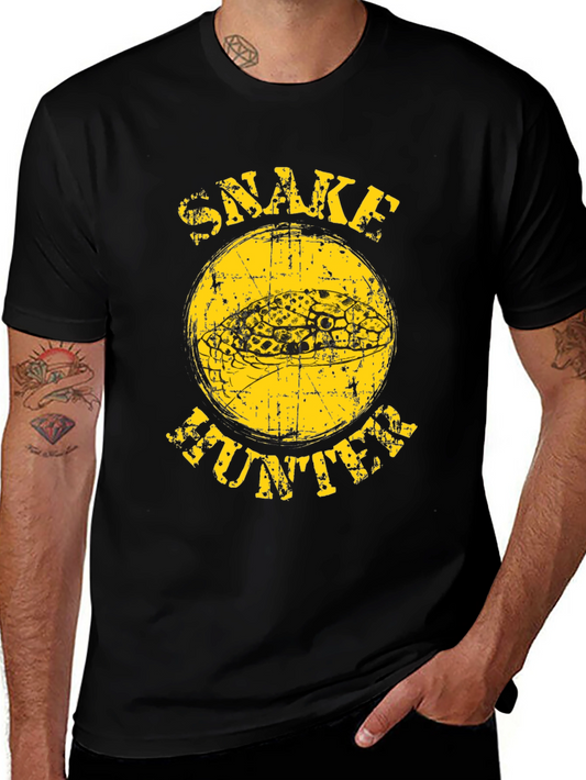 Snake Hunter Graphic T-Shirt - Bold Yellow Design