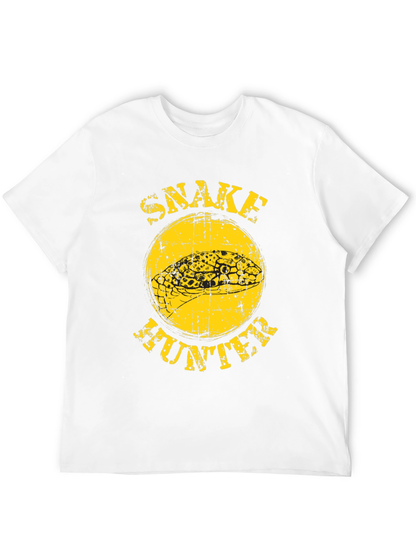 Snake Hunter Graphic T-Shirt - Bold Yellow Design