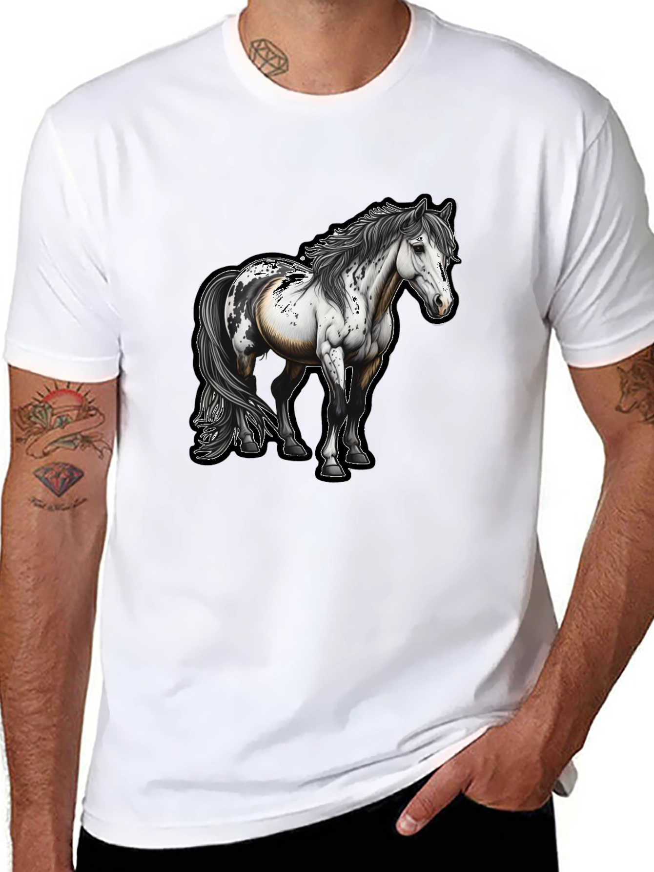 Horse Graphic Tee - Unisex Black T-Shirt