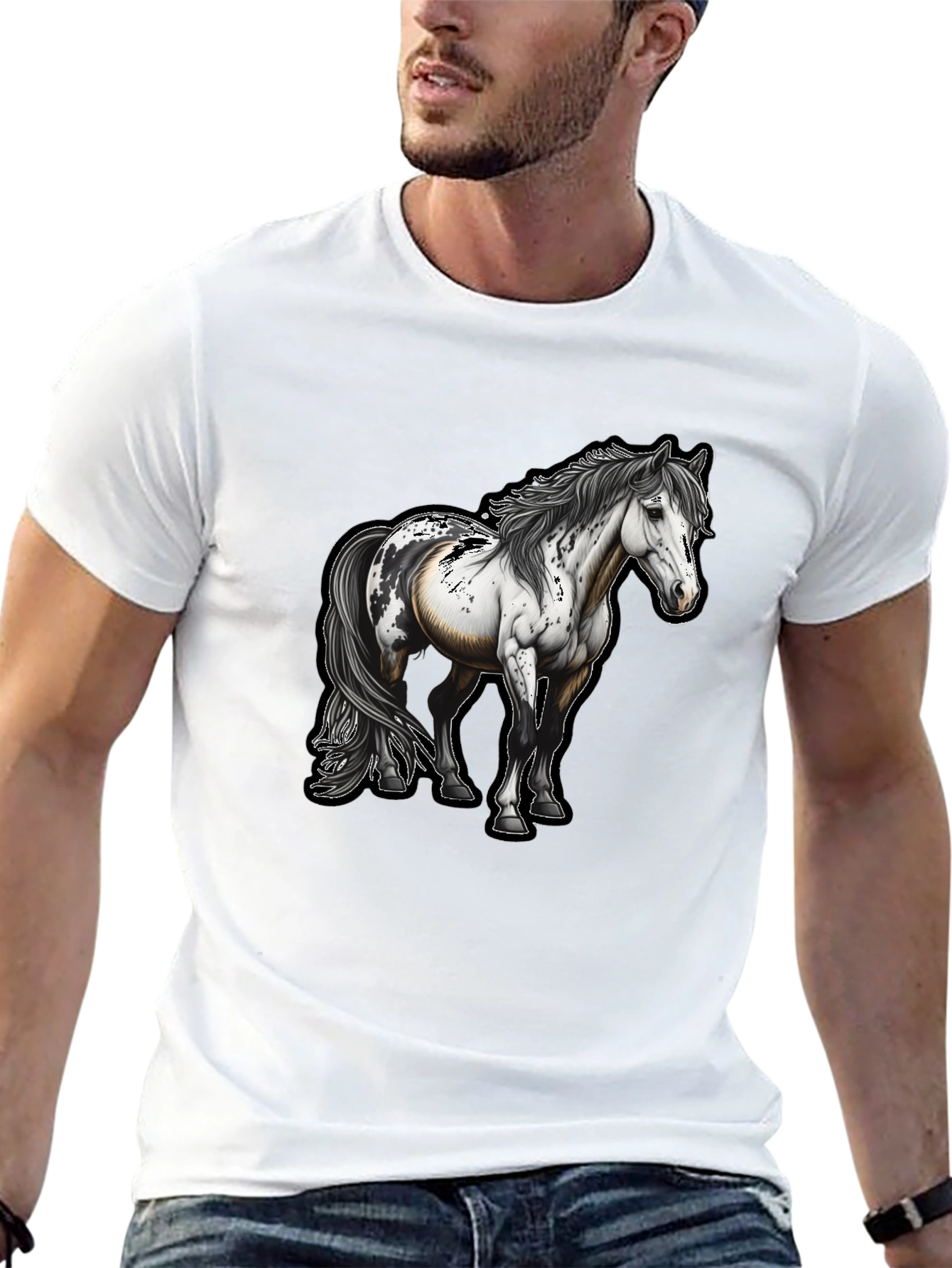 Horse Graphic Tee - Unisex Black T-Shirt