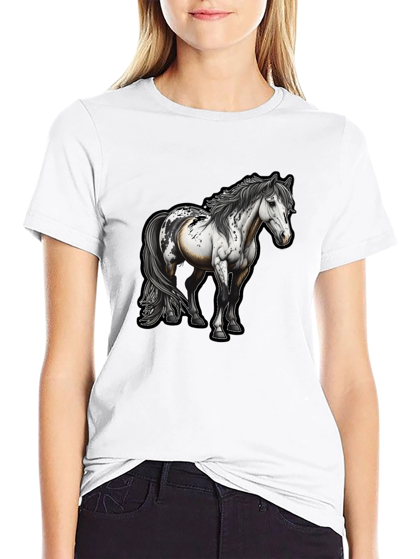 Horse Graphic Tee - Unisex Black T-Shirt