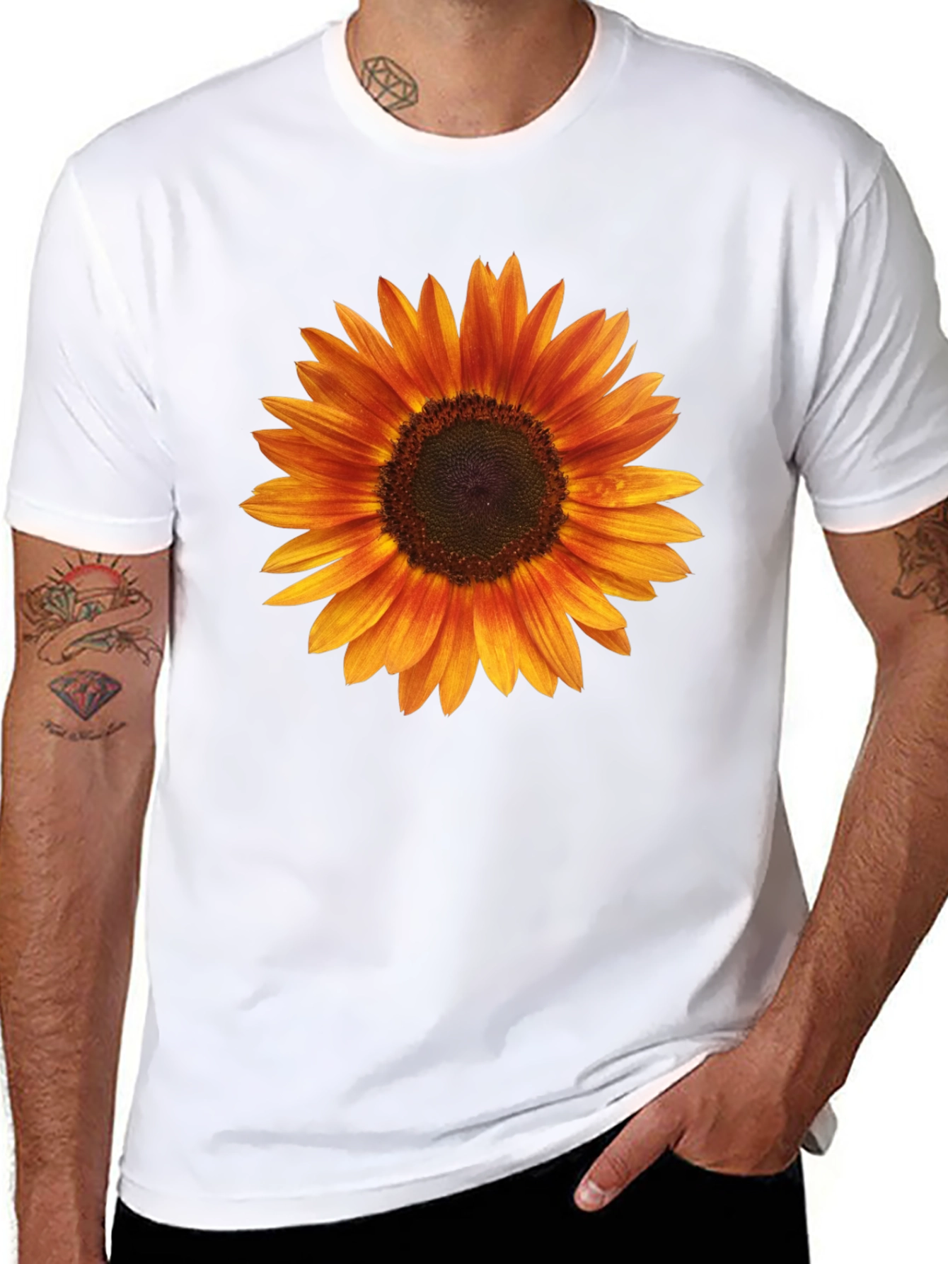 Sunflower Graphic Black T-Shirt for Men