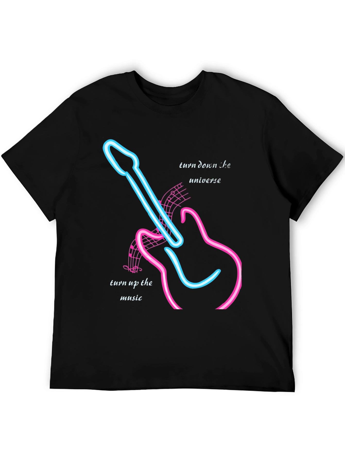 Neon Guitar Music T-Shirt - Turn Up the Music!