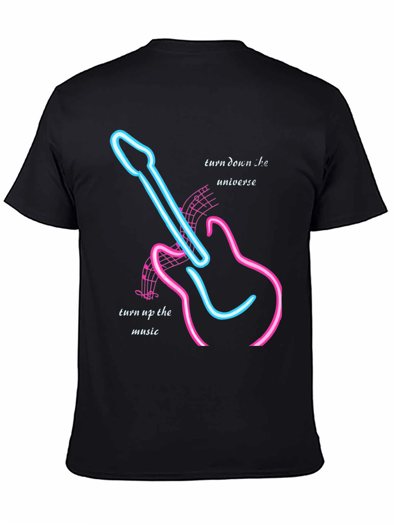 Neon Guitar Music T-Shirt - Turn Up the Music!