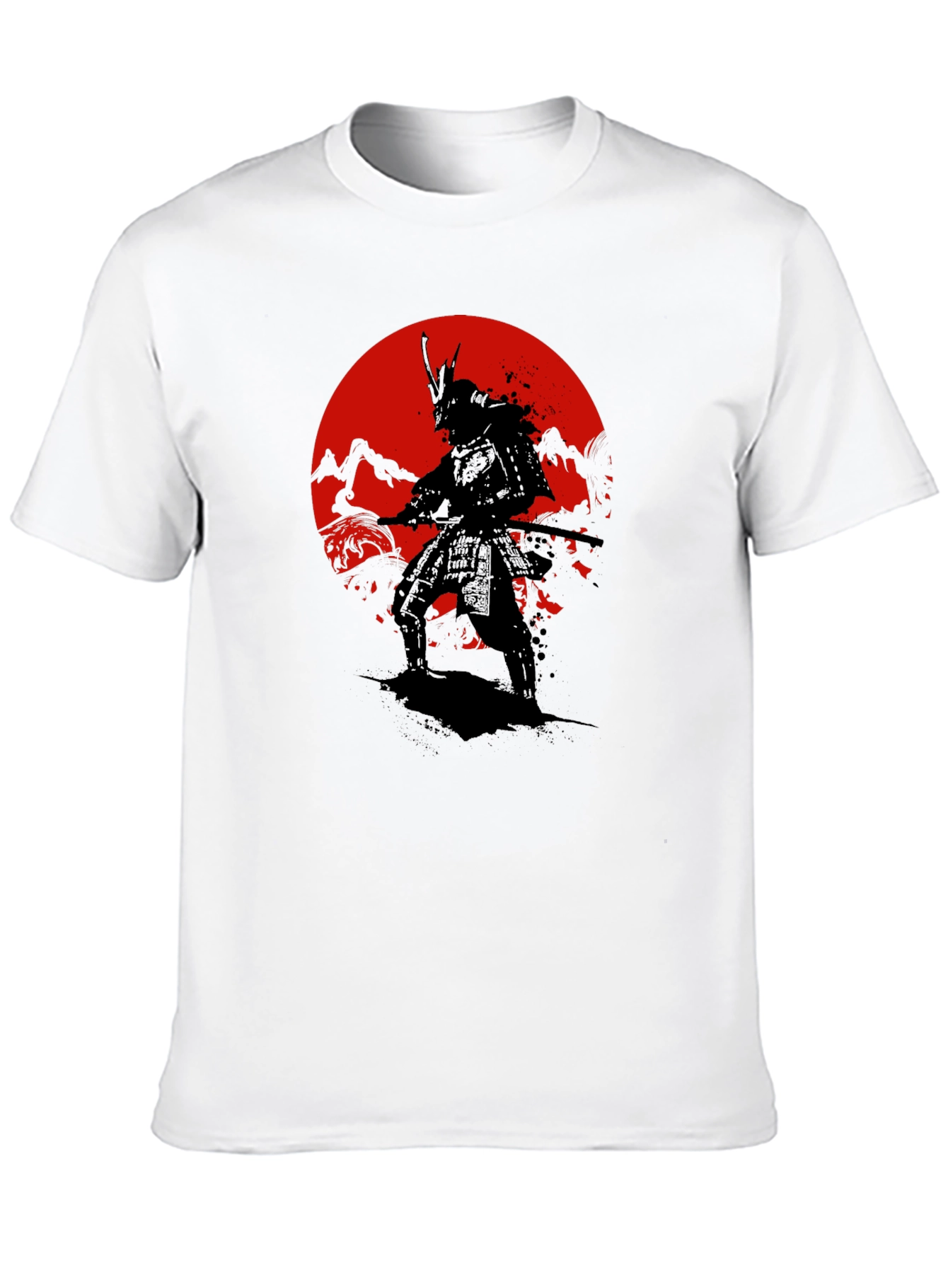 Samurai Sunset Graphic T-Shirt - Black