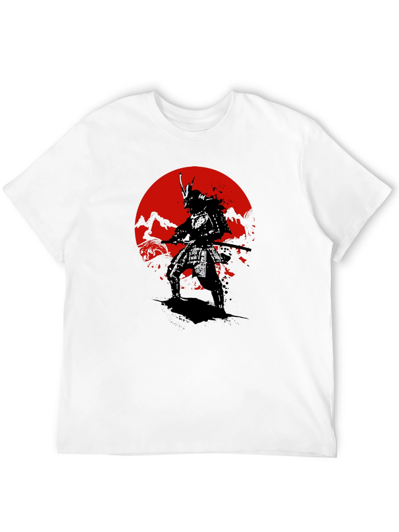 Samurai Sunset Graphic T-Shirt - Black