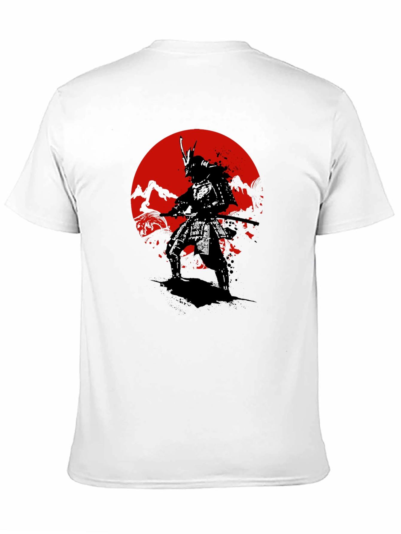 Samurai Sunset Graphic T-Shirt - Black