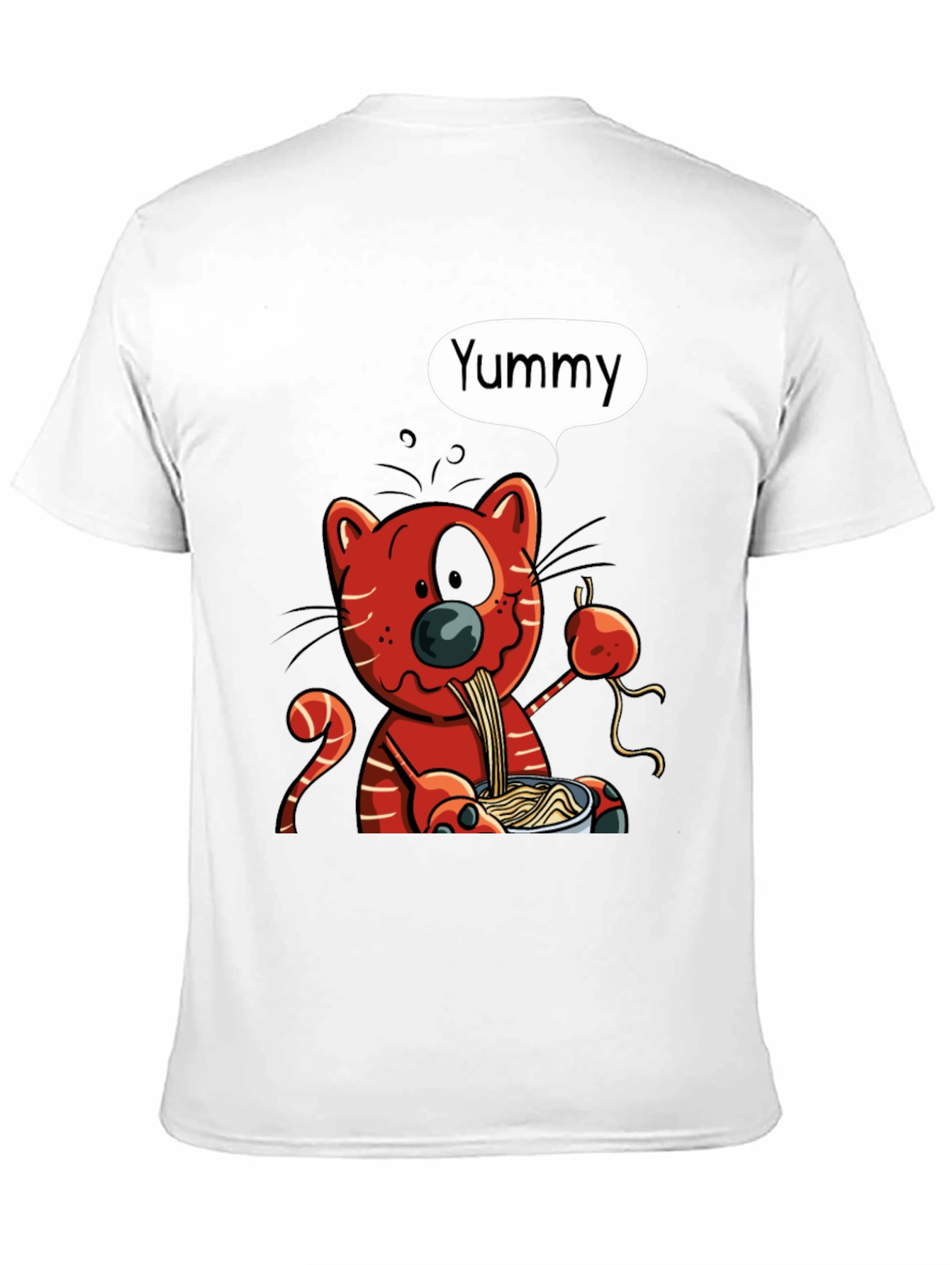 Yummy Cat Ramen Graphic T-Shirt - Black