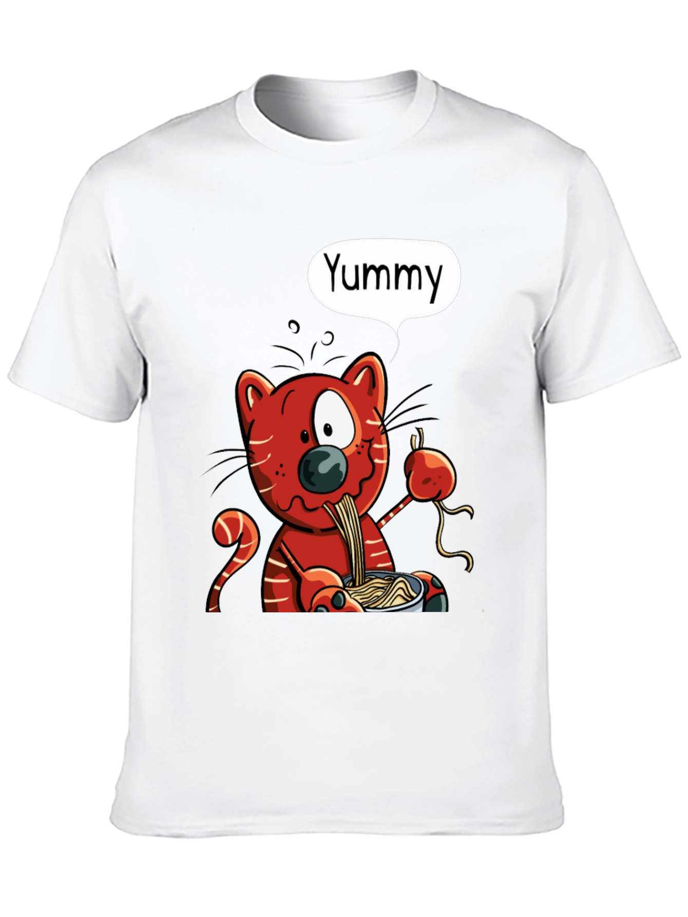Yummy Cat Ramen Graphic T-Shirt - Black