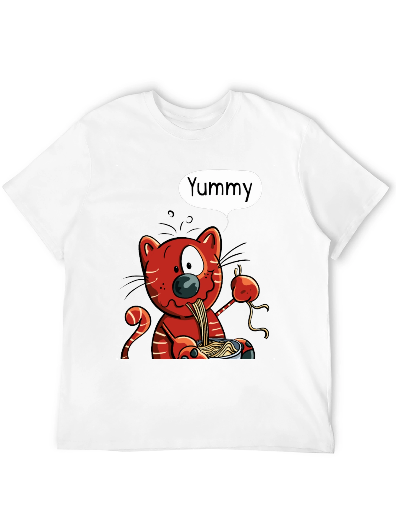 Yummy Cat Ramen Graphic T-Shirt - Black