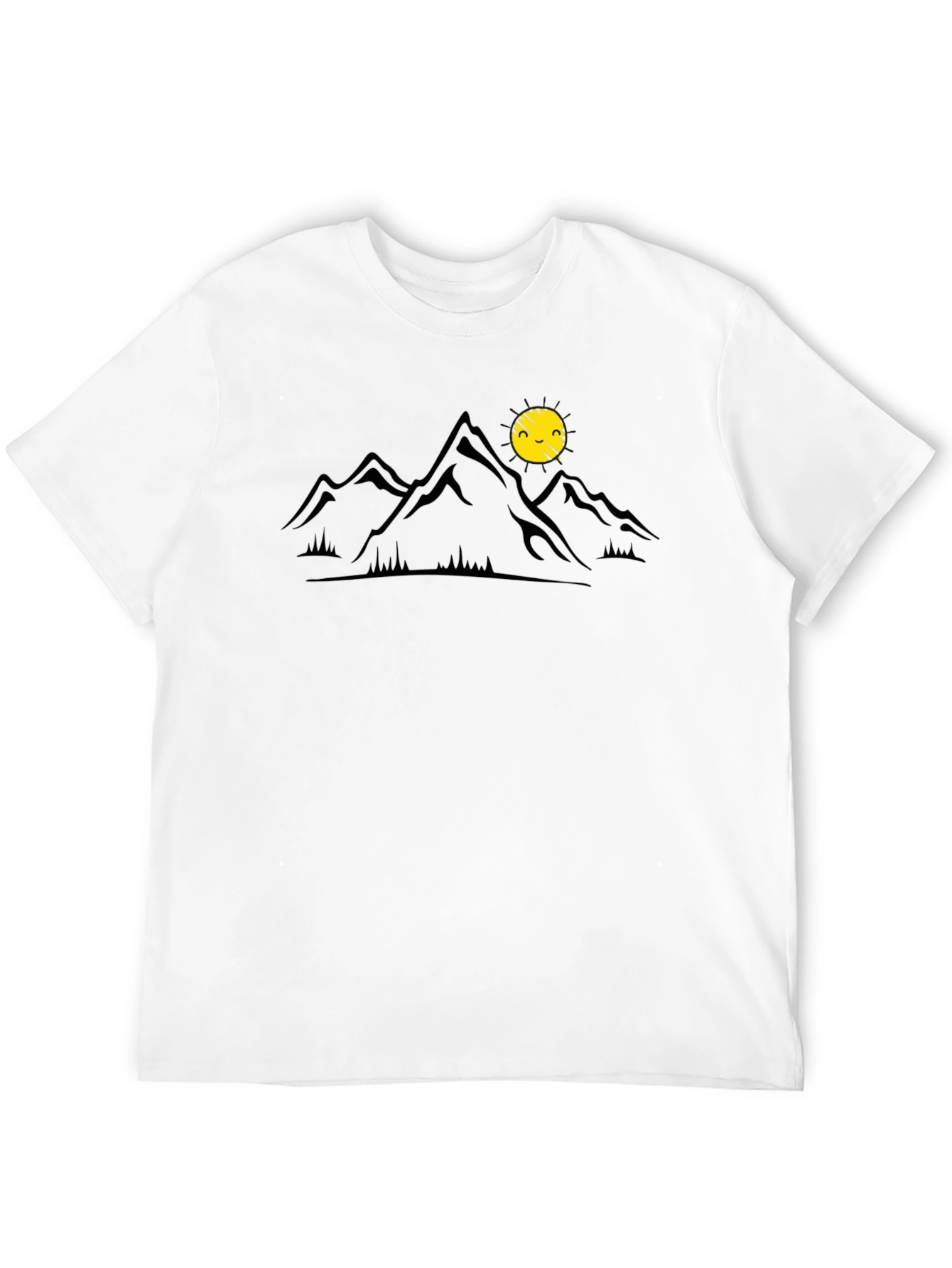 Mountain & Sun Graphic Tee - Black Casual Shirt