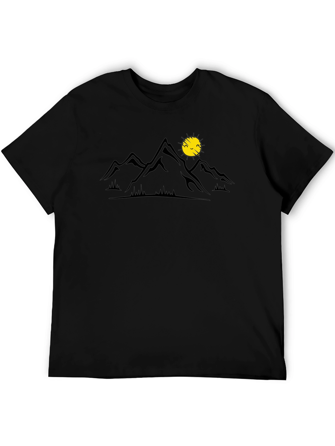 Mountain & Sun Graphic Tee - Black Casual Shirt