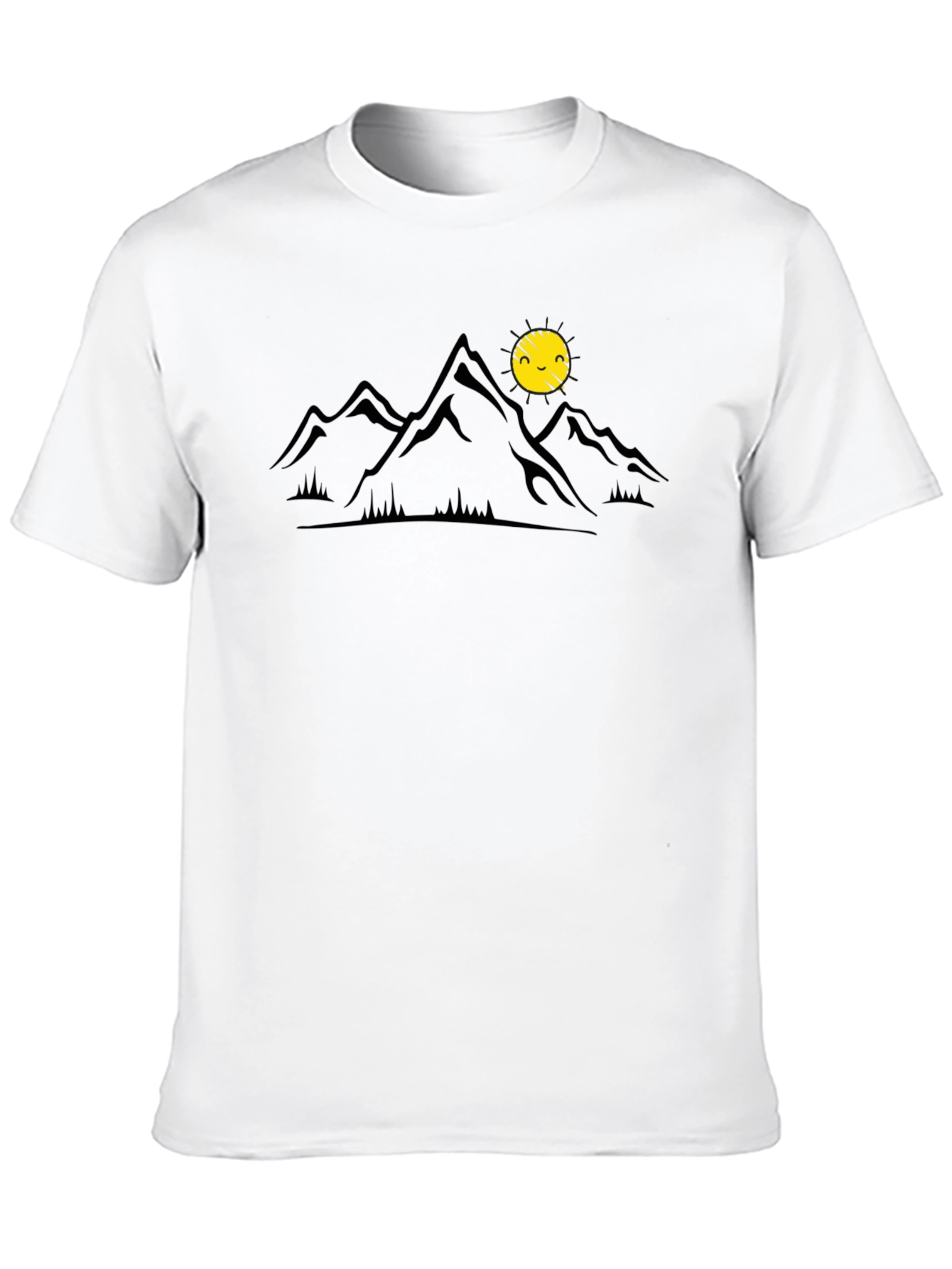 Mountain & Sun Graphic Tee - Black Casual Shirt