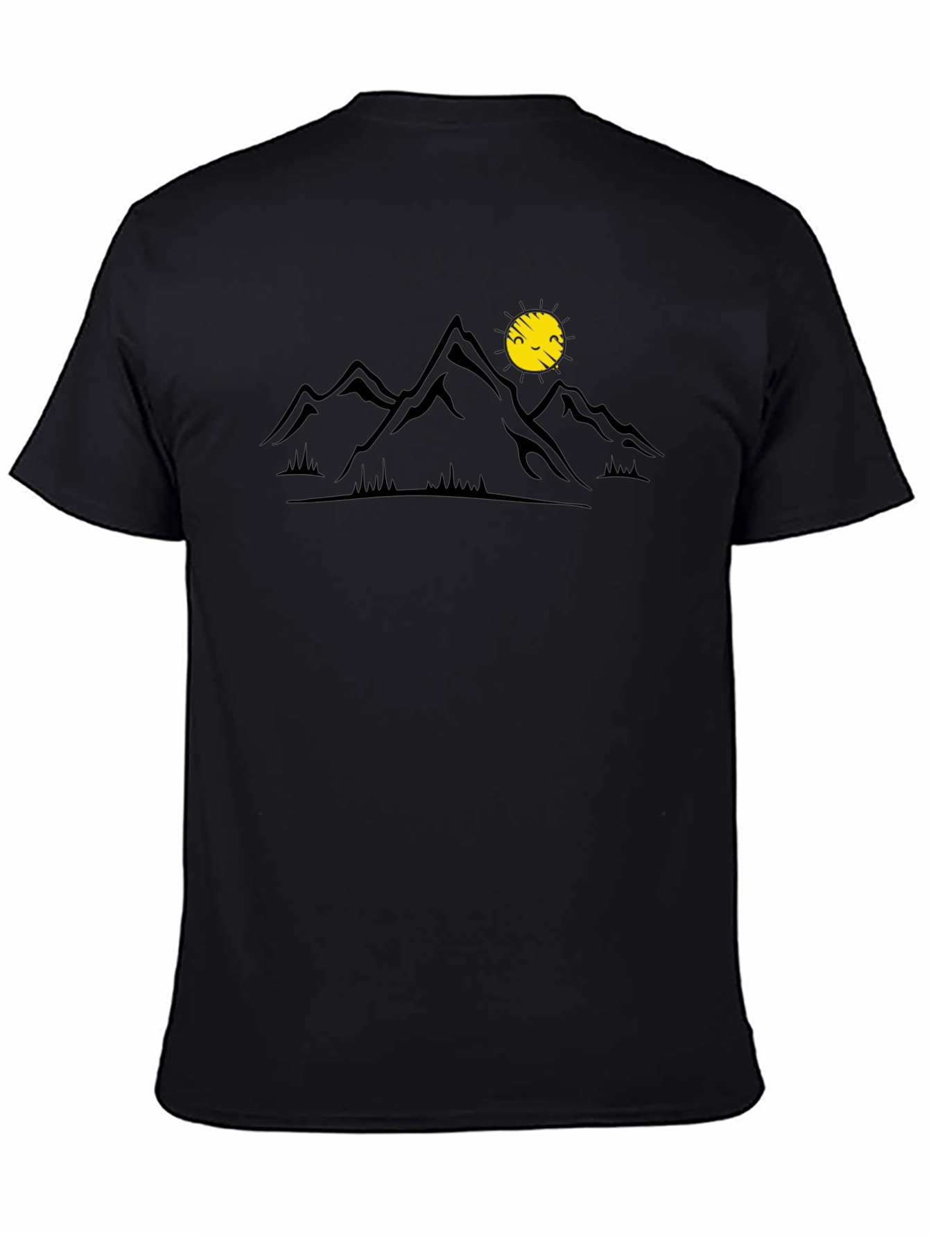 Mountain & Sun Graphic Tee - Black Casual Shirt