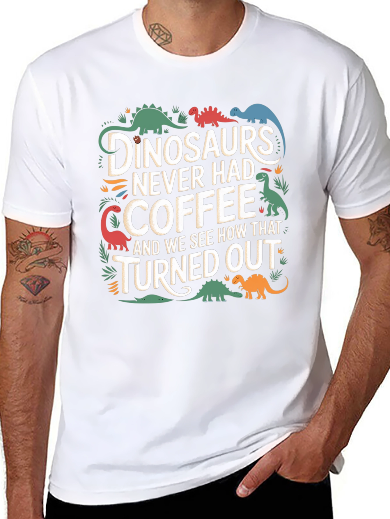 Dinosaurs Never Had Coffee T-Shirt