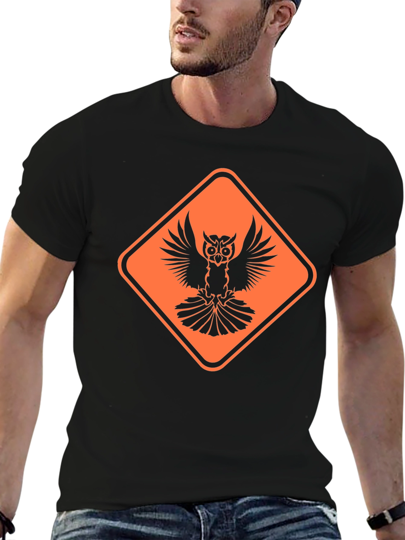 Owl Graphic Tee - Black Casual Shirt