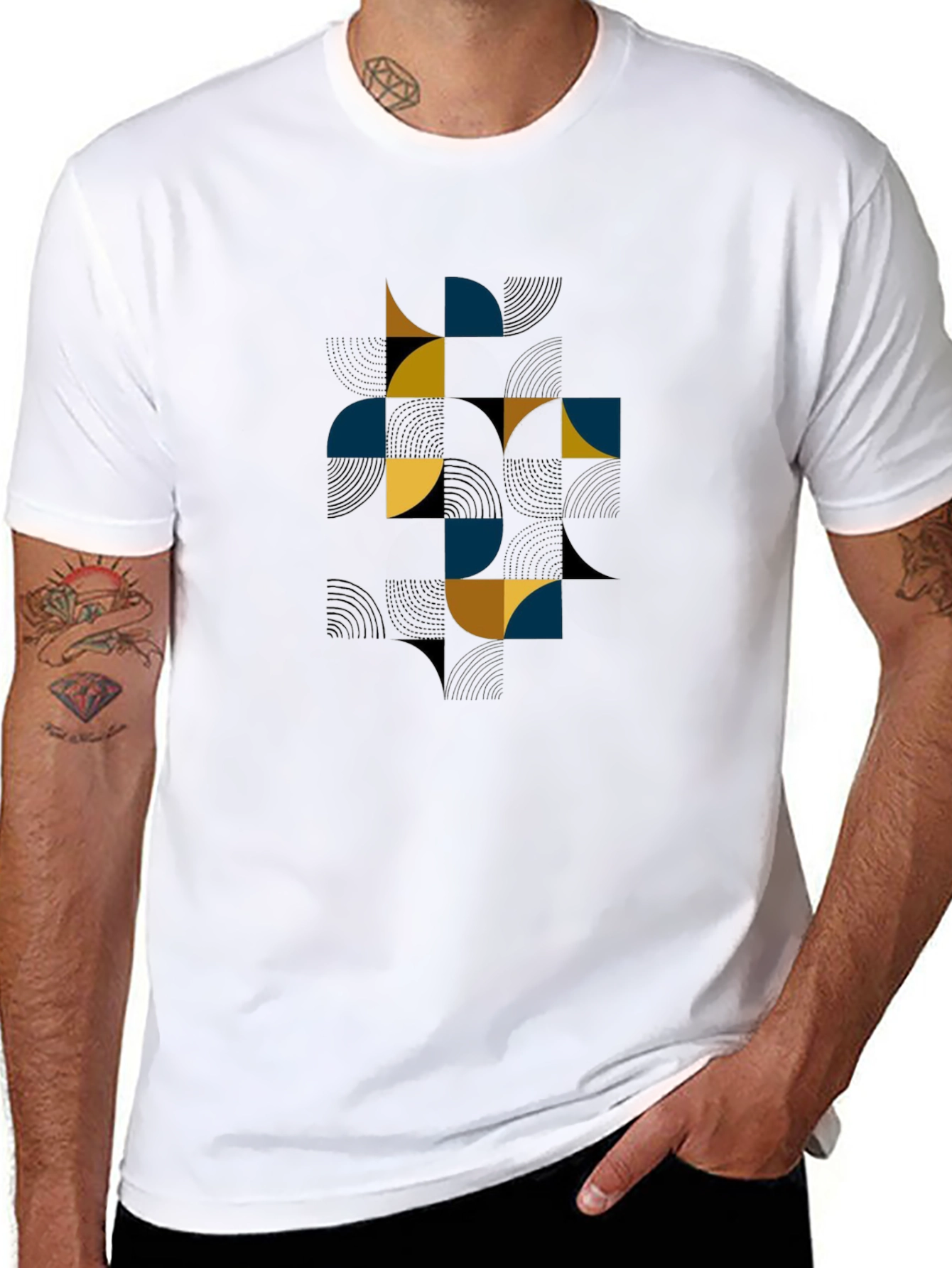 Geometric Design Tee - Modern Style Shirt