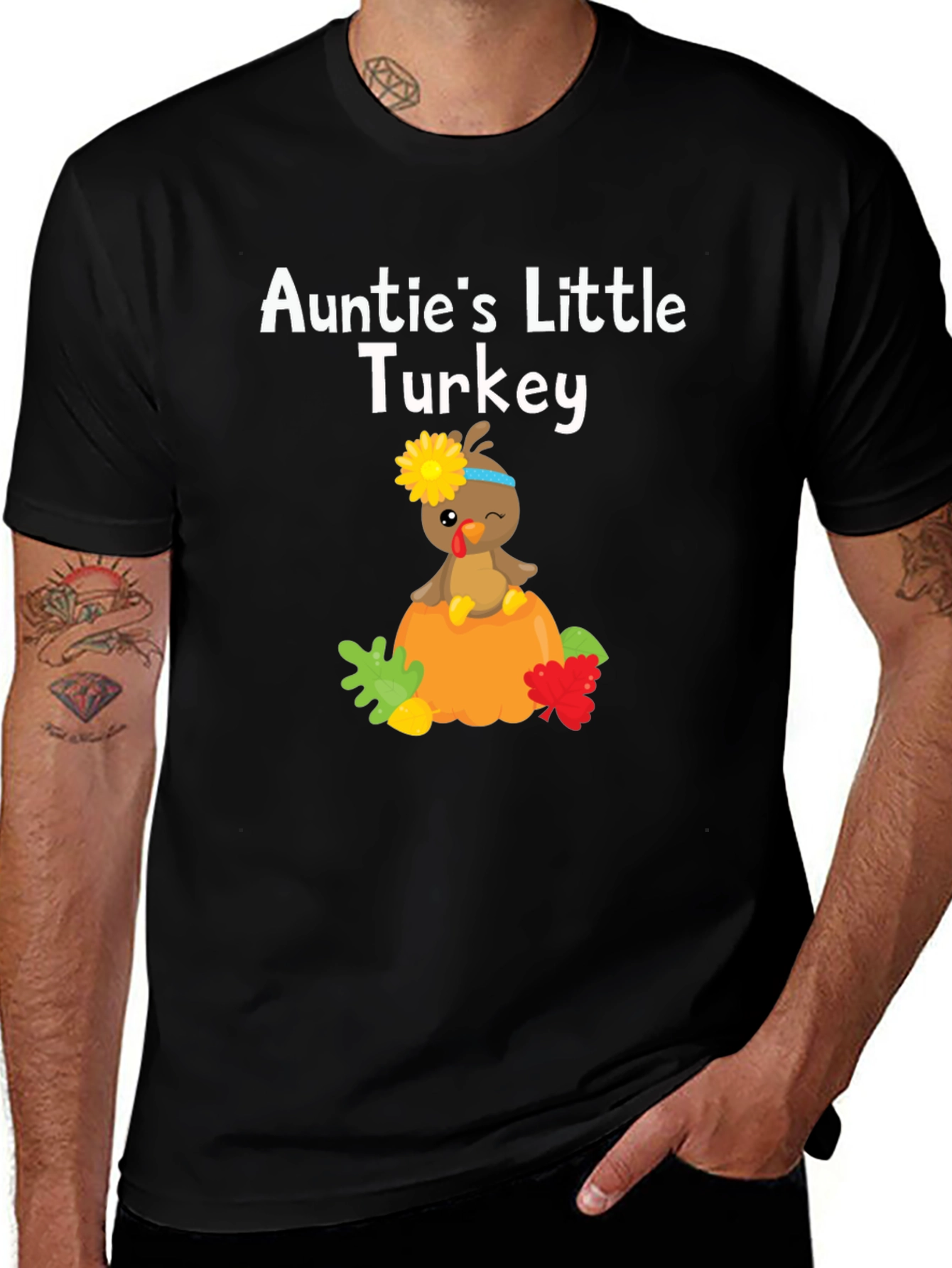 Aunties Little Turkey Thanksgiving T-Shirt