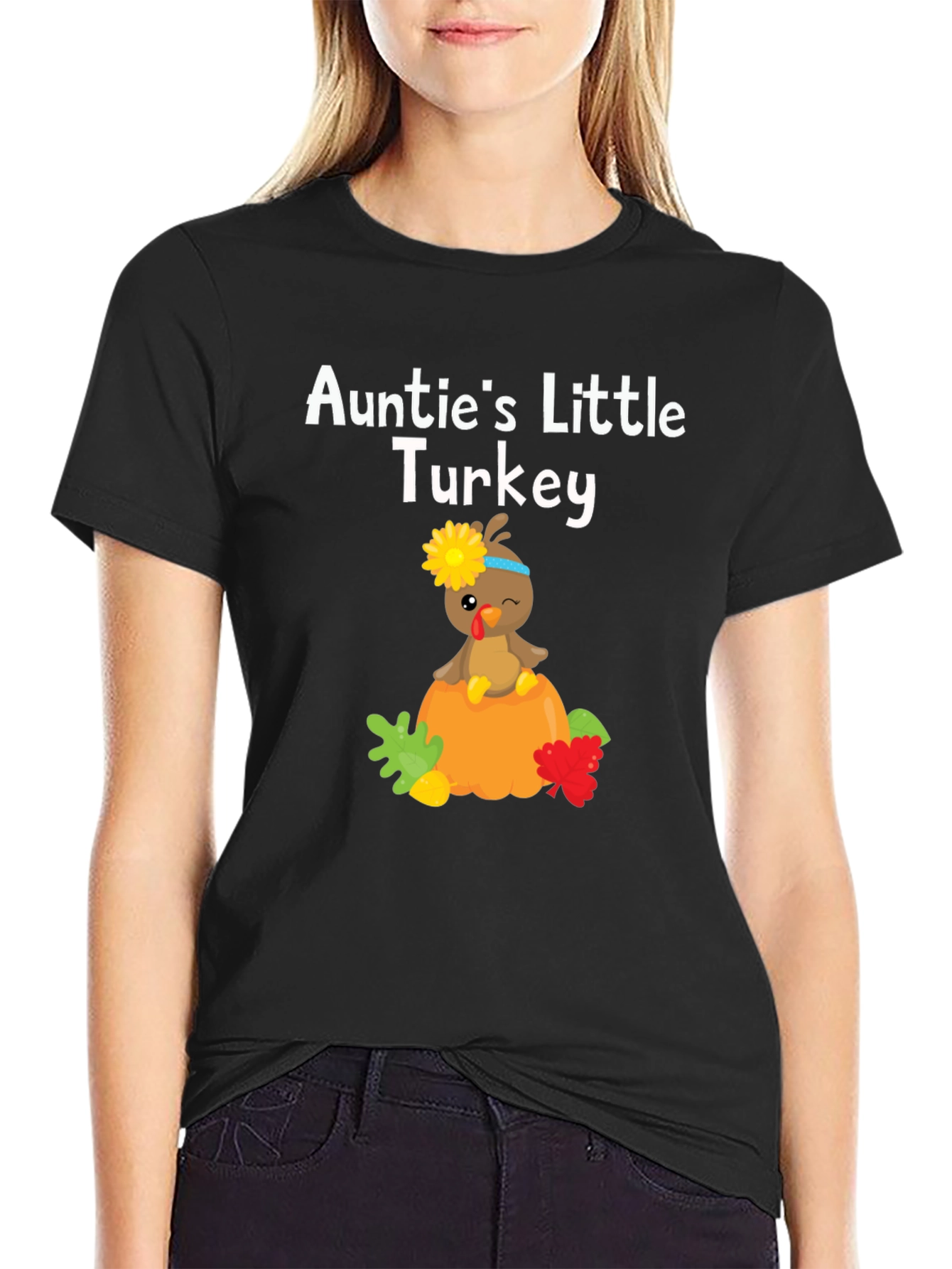 Aunties Little Turkey Thanksgiving T-Shirt