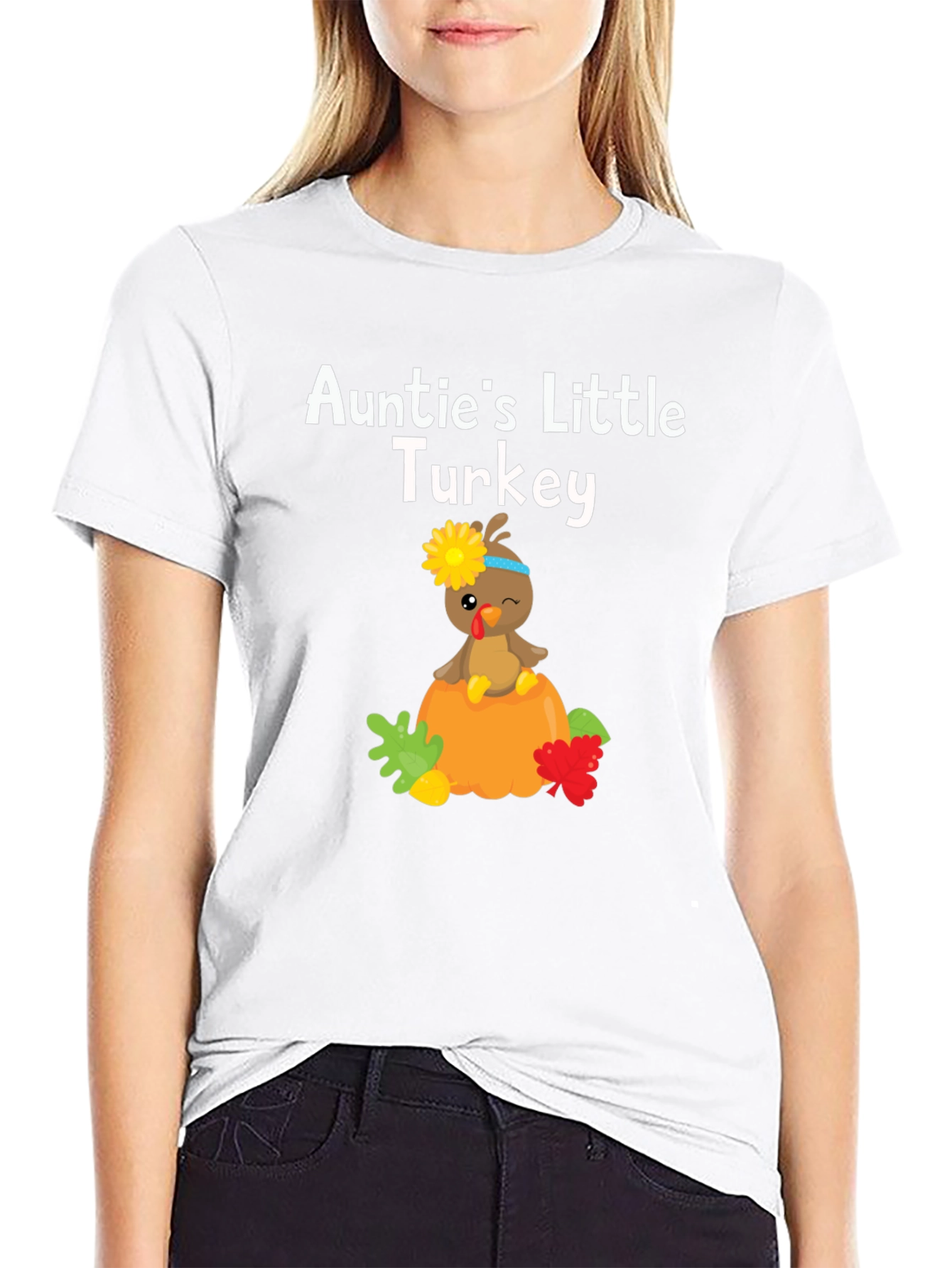 Aunties Little Turkey Thanksgiving T-Shirt
