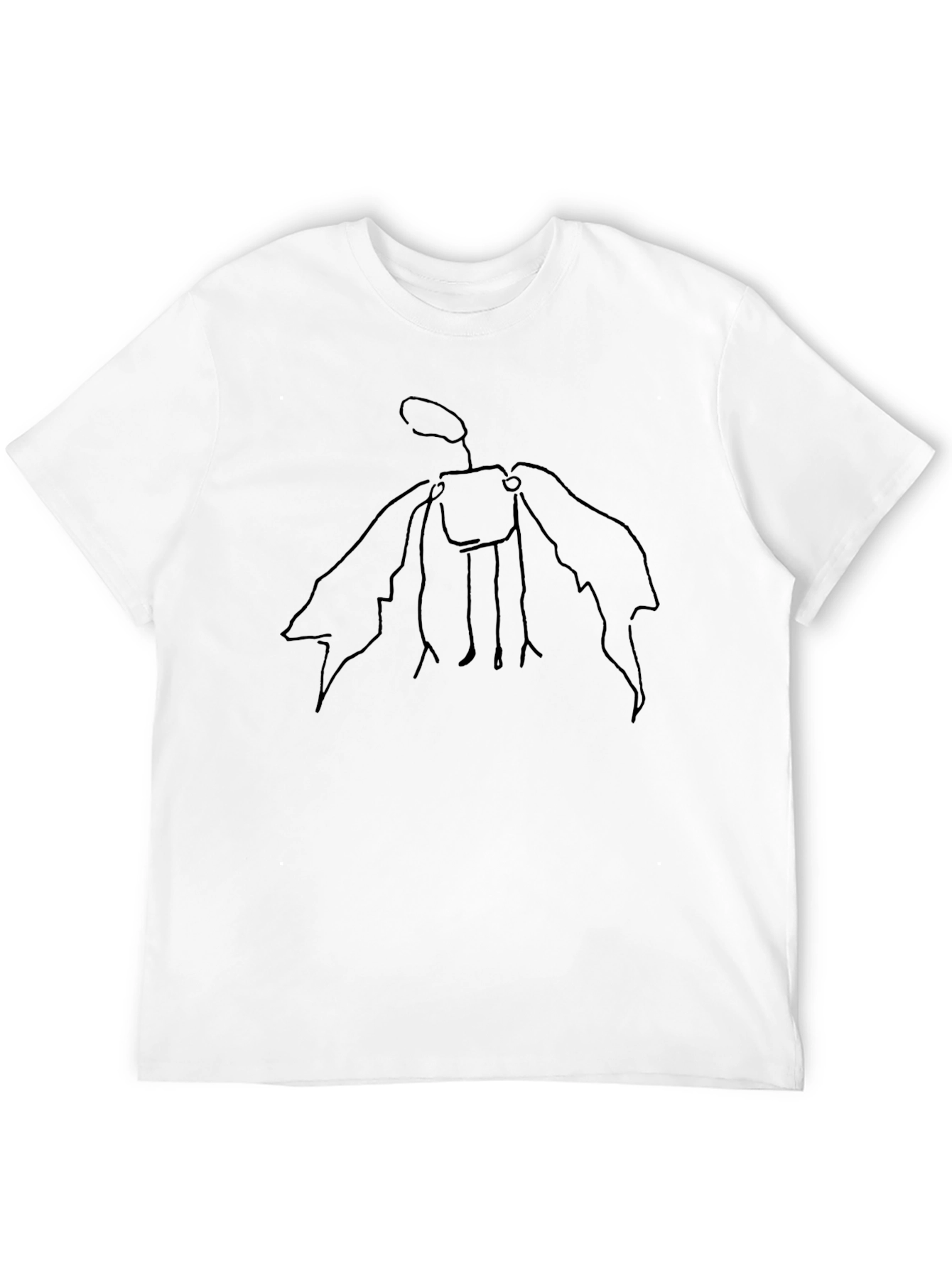 Unique Line Art Moth Graphic Tee - Black
