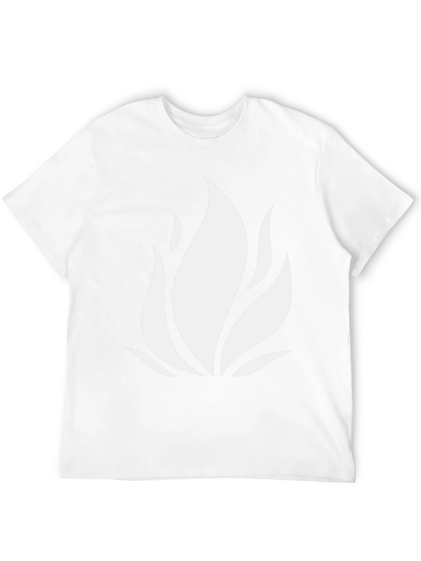 Mens Black T-Shirt with White Flame Design