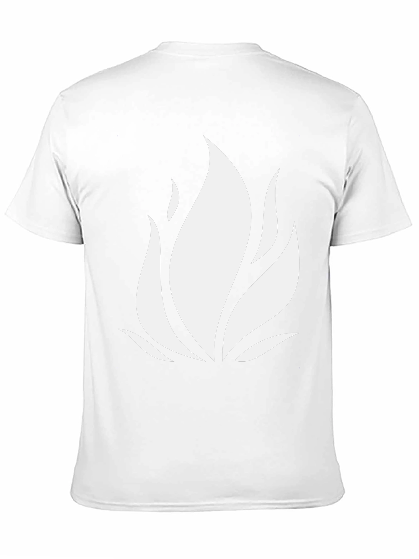 Mens Black T-Shirt with White Flame Design