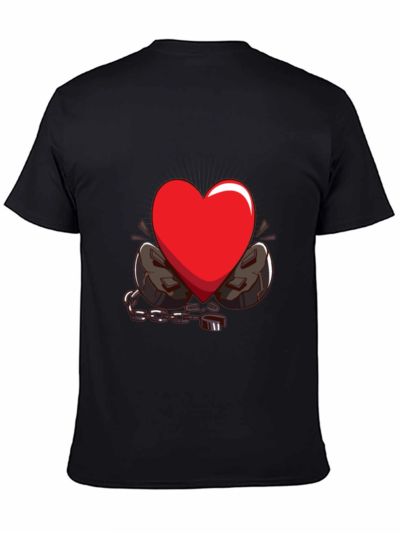 Heart in Chains Graphic T-Shirt - Black