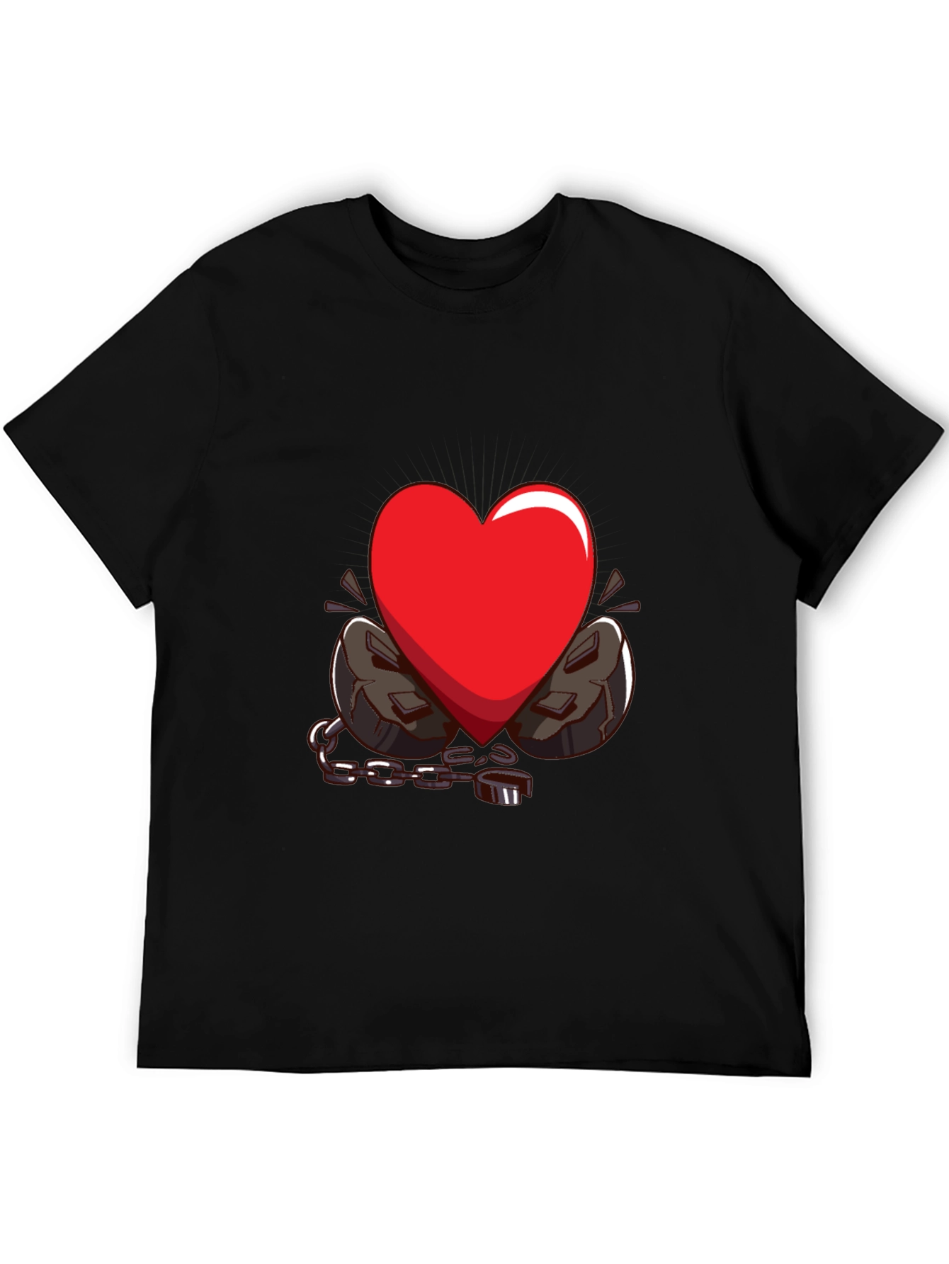 Heart in Chains Graphic T-Shirt - Black