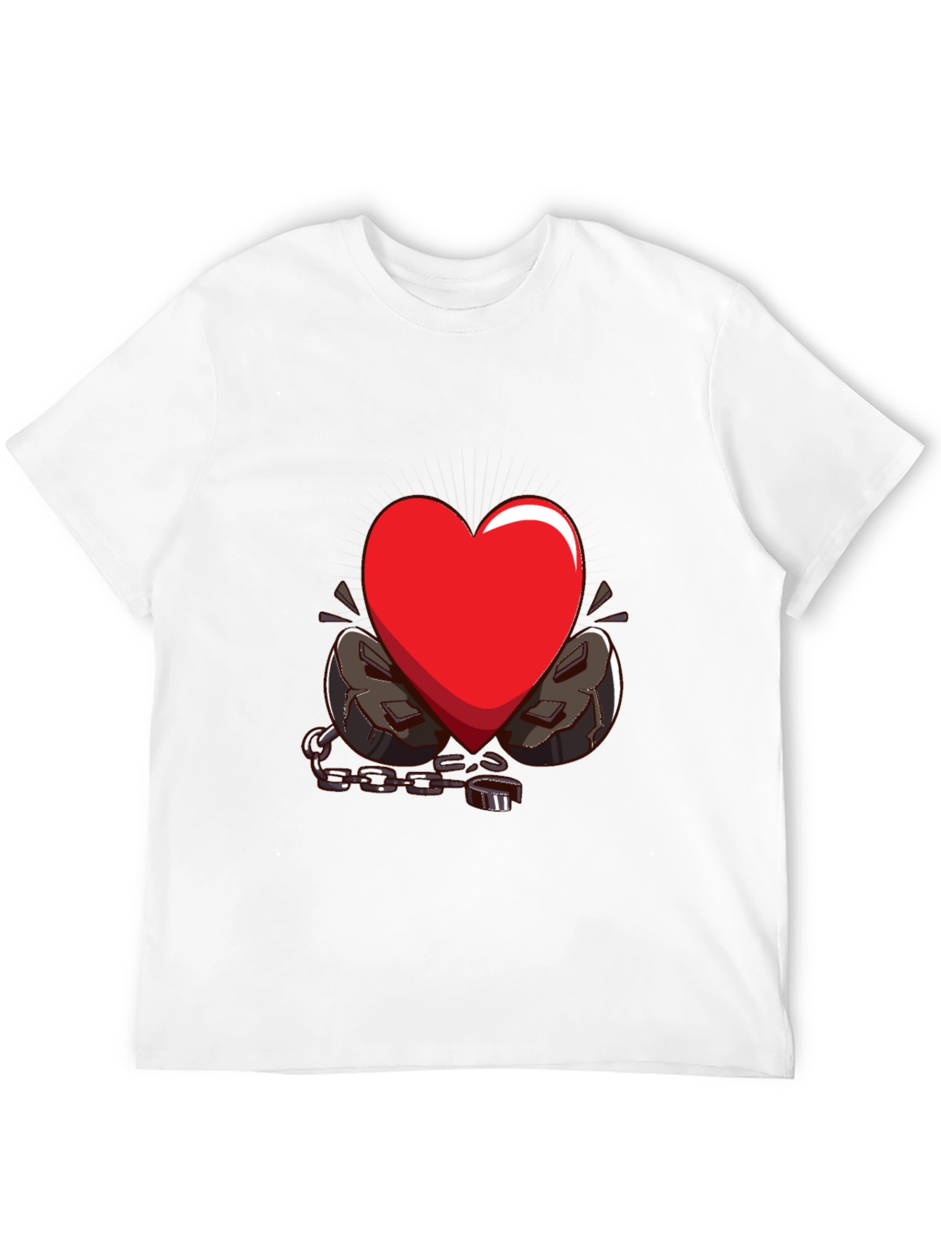 Heart in Chains Graphic T-Shirt - Black