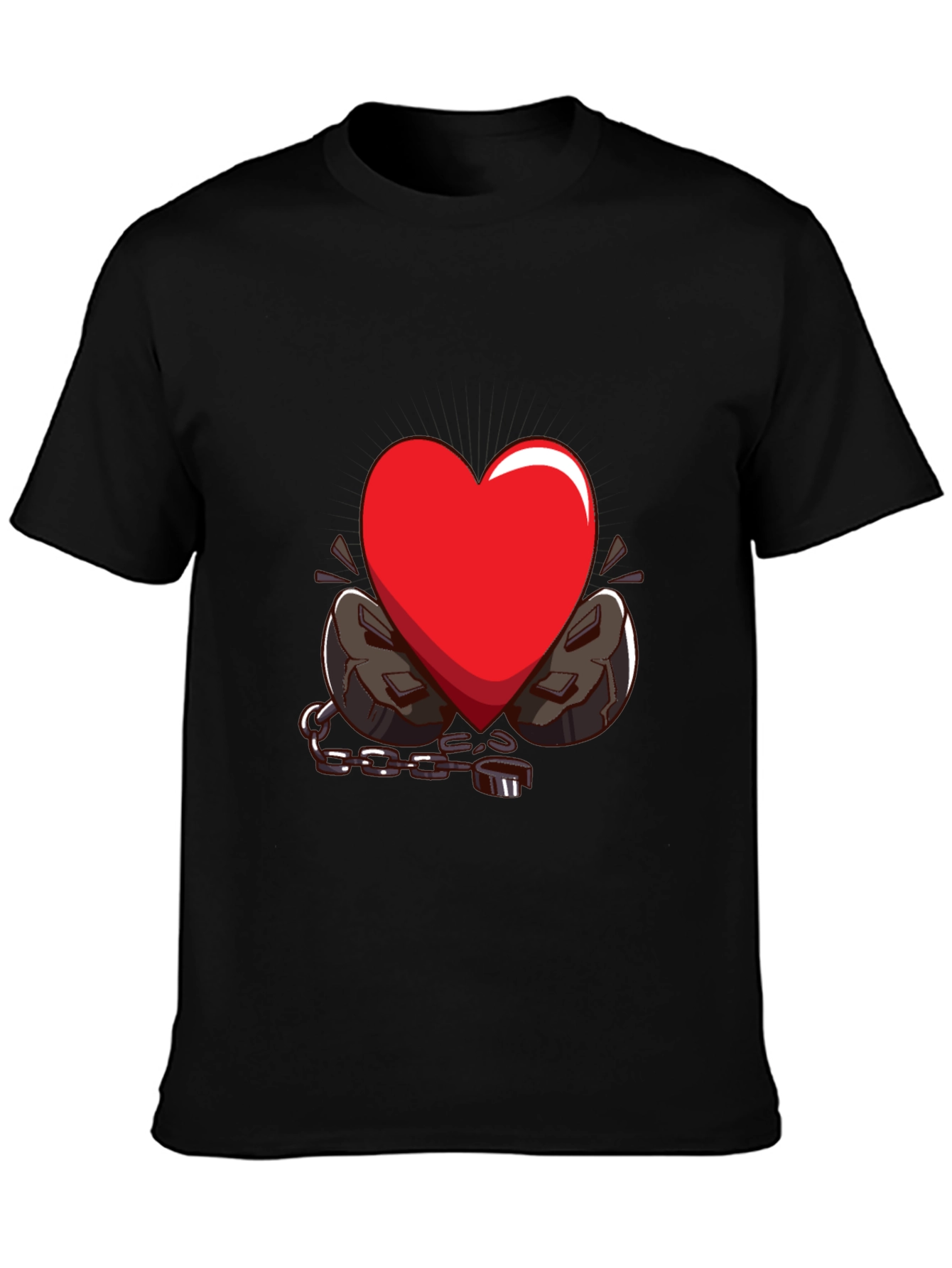Heart in Chains Graphic T-Shirt - Black