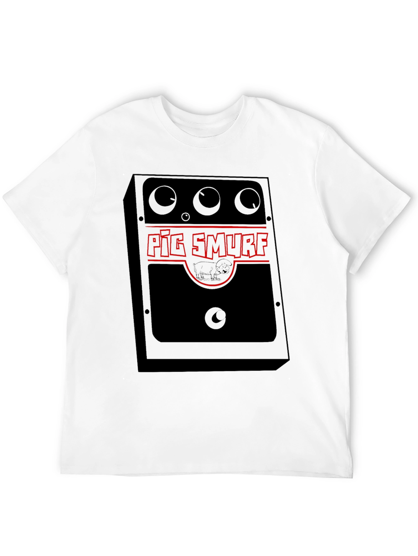 Pig Smurf Graphic Tee - Black Novelty T-Shirt