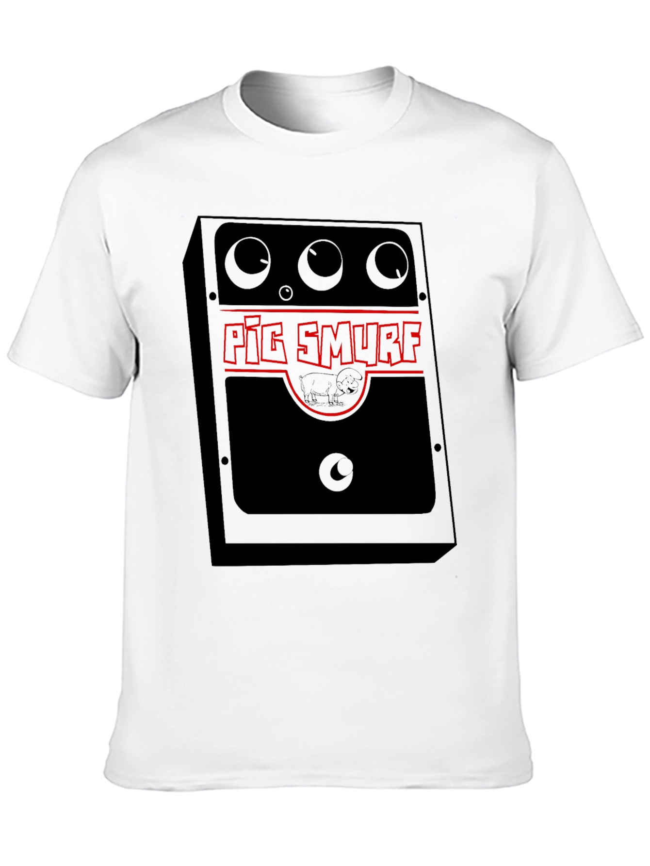 Pig Smurf Graphic Tee - Black Novelty T-Shirt