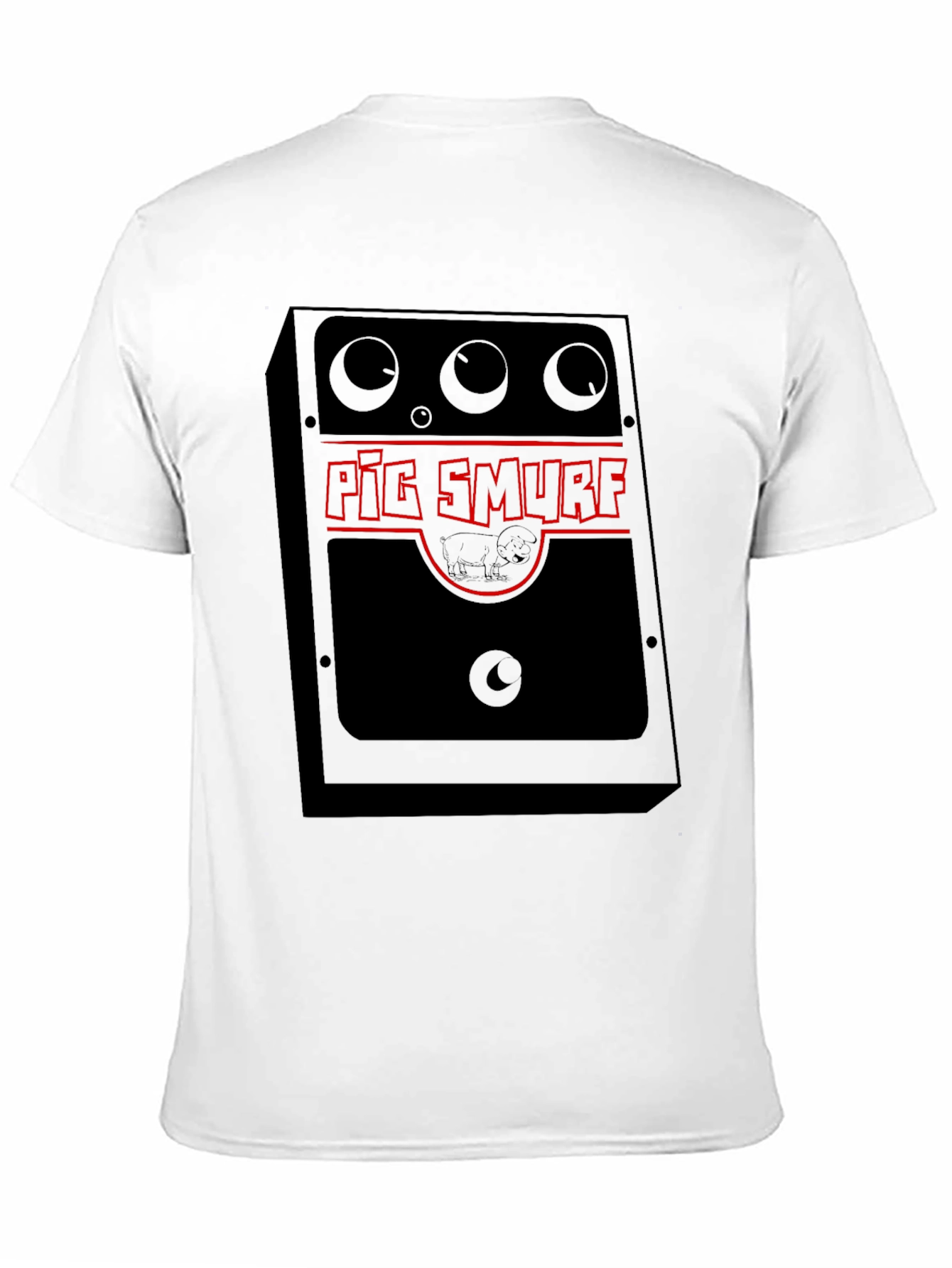 Pig Smurf Graphic Tee - Black Novelty T-Shirt