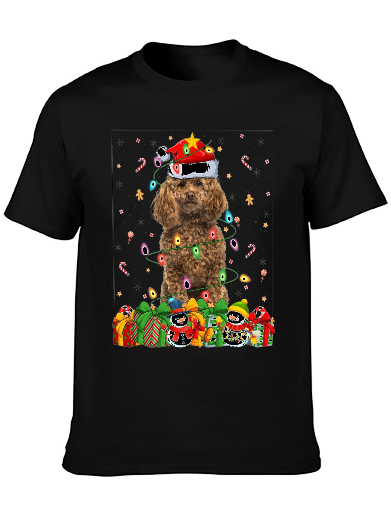 Festive Poodle Christmas T-Shirt