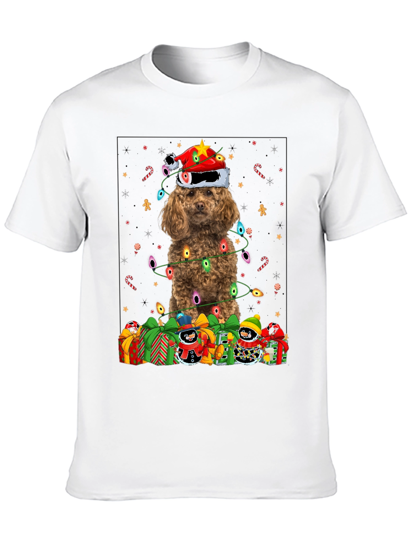 Festive Poodle Christmas T-Shirt