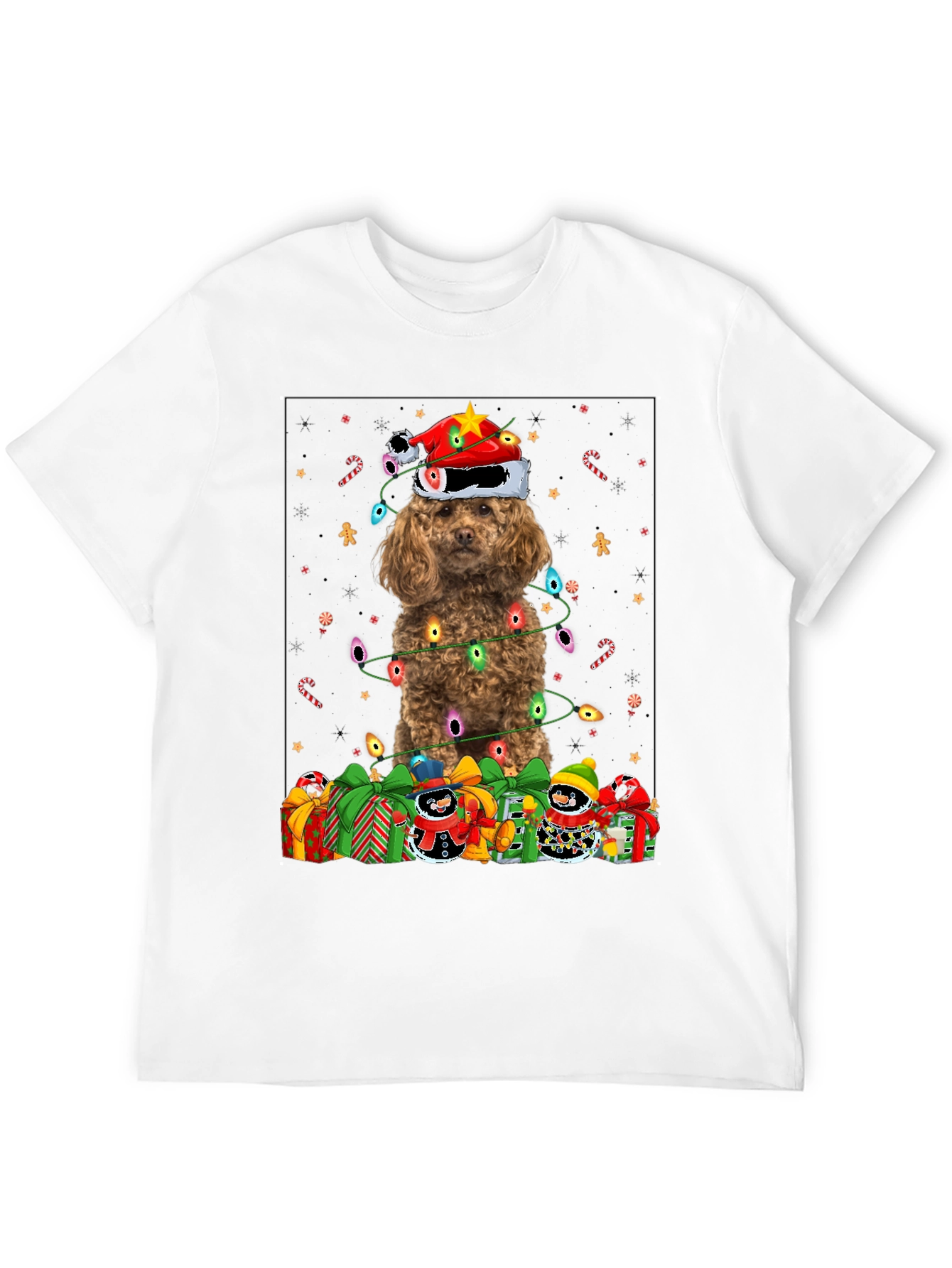 Festive Poodle Christmas T-Shirt