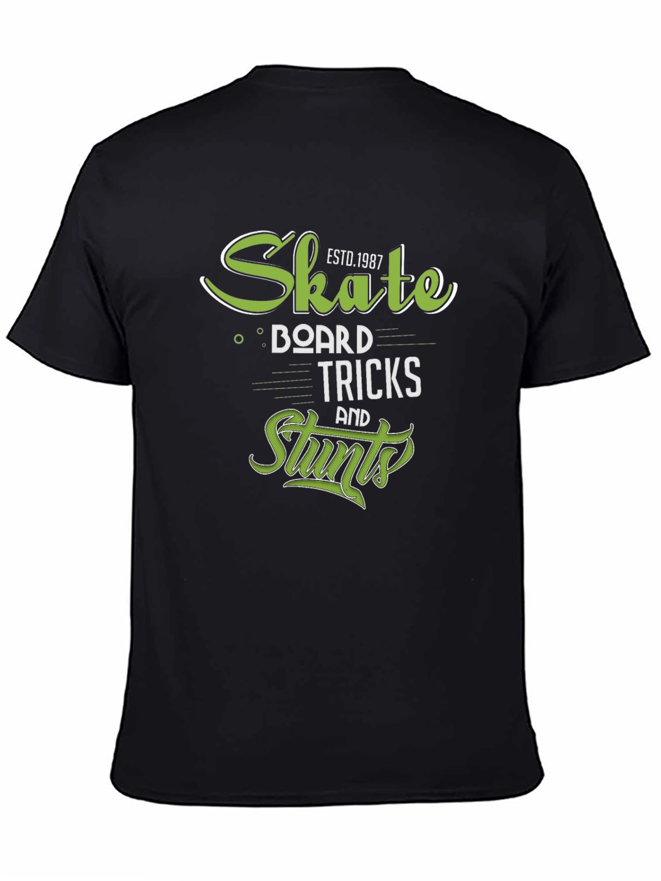 Skateboard Tricks & Stunts Black T-Shirt